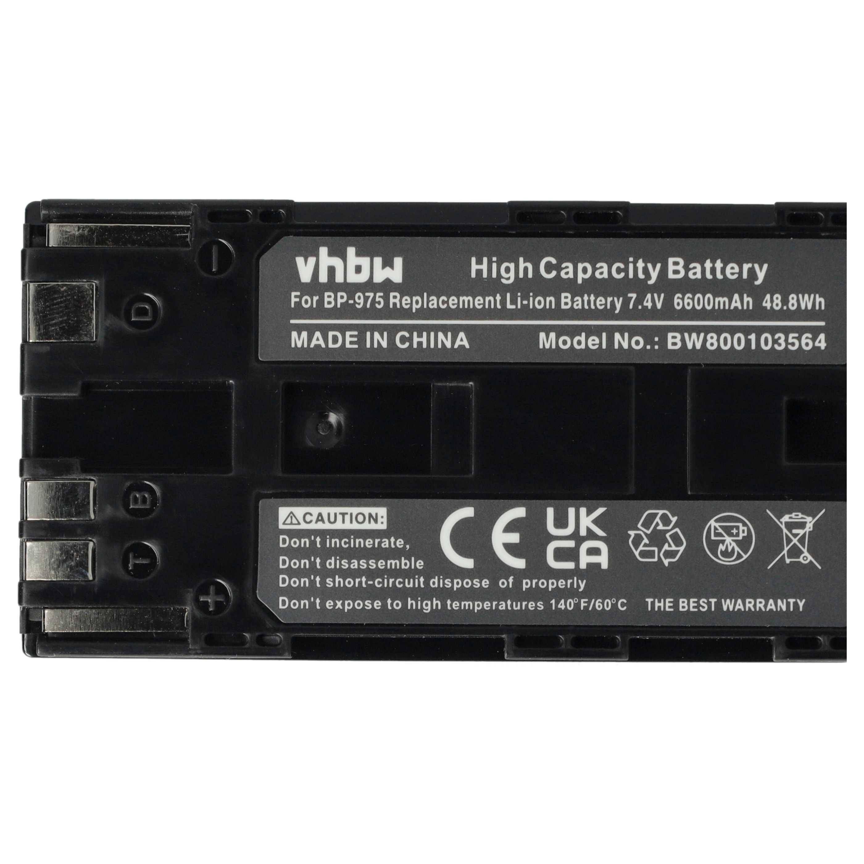 vhbw 2x Akku kompatibel mit Canon XF300, XF305, XF100, XF105 Videokamera Camcorder (6600 mAh, 7,4 V, Li-Ion)