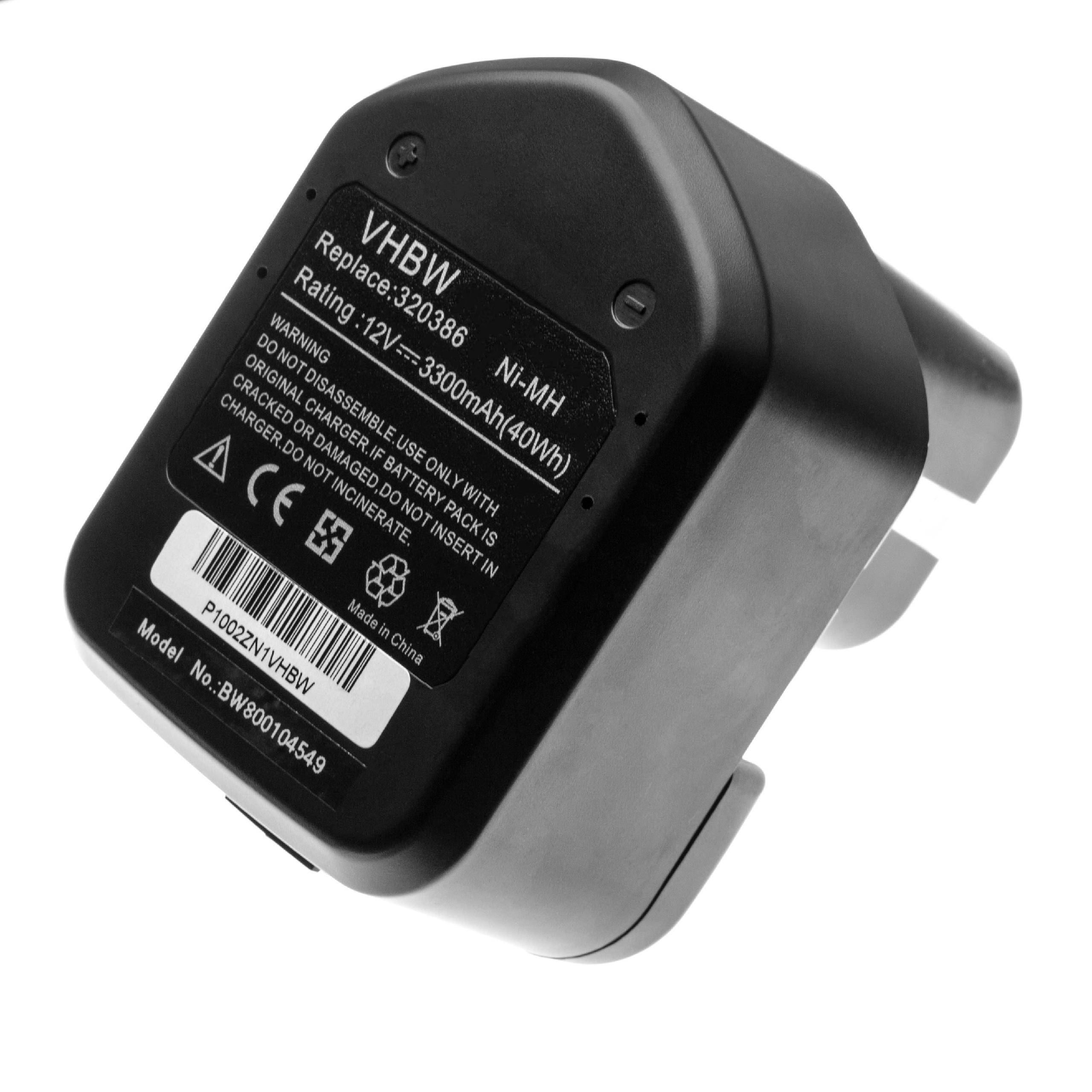 vhbw Akku kompatibel mit Hitachi DS12DV, DS 12DV, DH 15D2, DS 10DTA, DS10DVA, DS 10DVA, DS10DTA Werkzeug (3300 mAh, NiMH, 12 V)