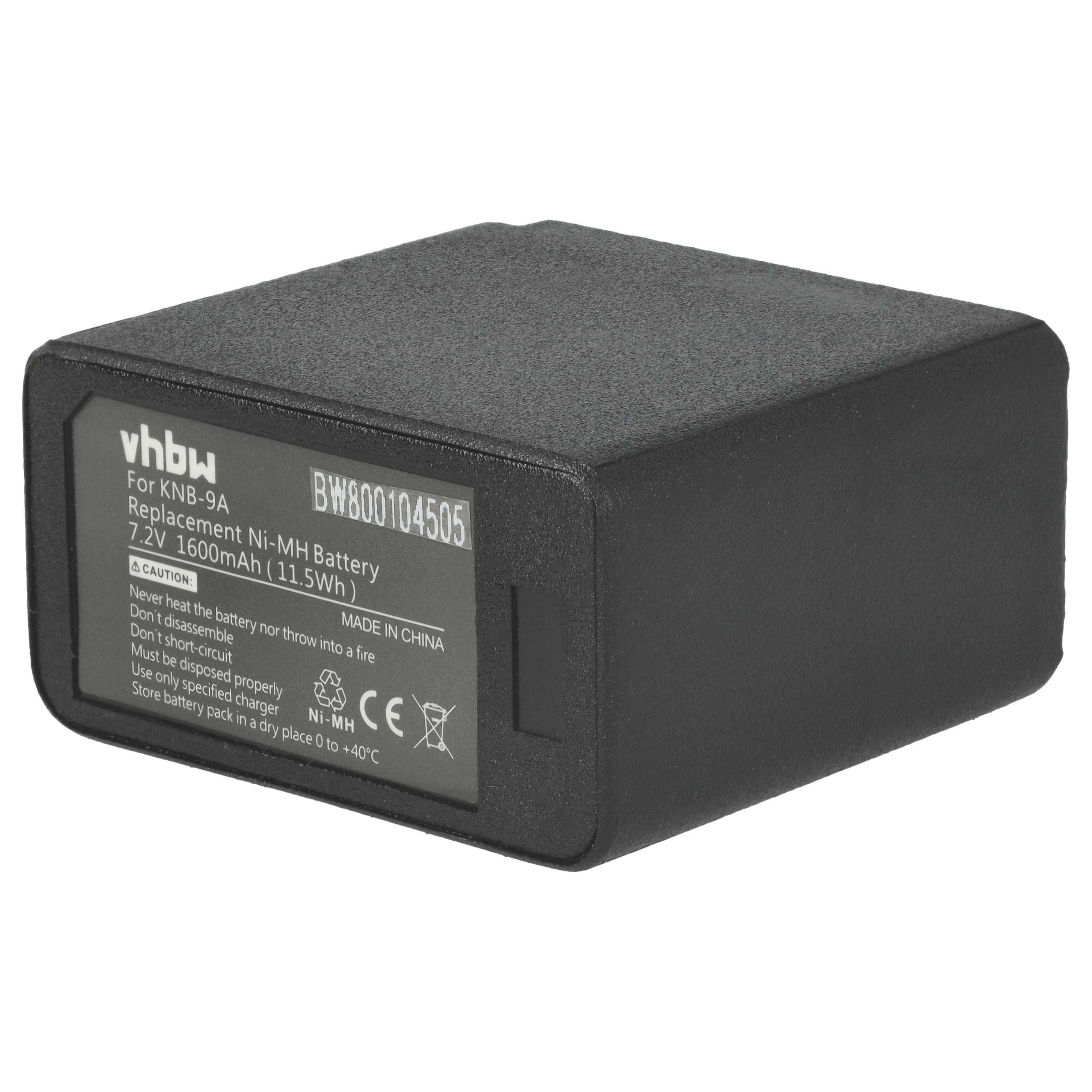 vhbw Akku kompatibel mit Kenwood TK-430, TK-353N, TK-359, TK-355, TK-431 Funkgerät, Walkie Talkie (1600 mAh, 7,2 V, NiMH)