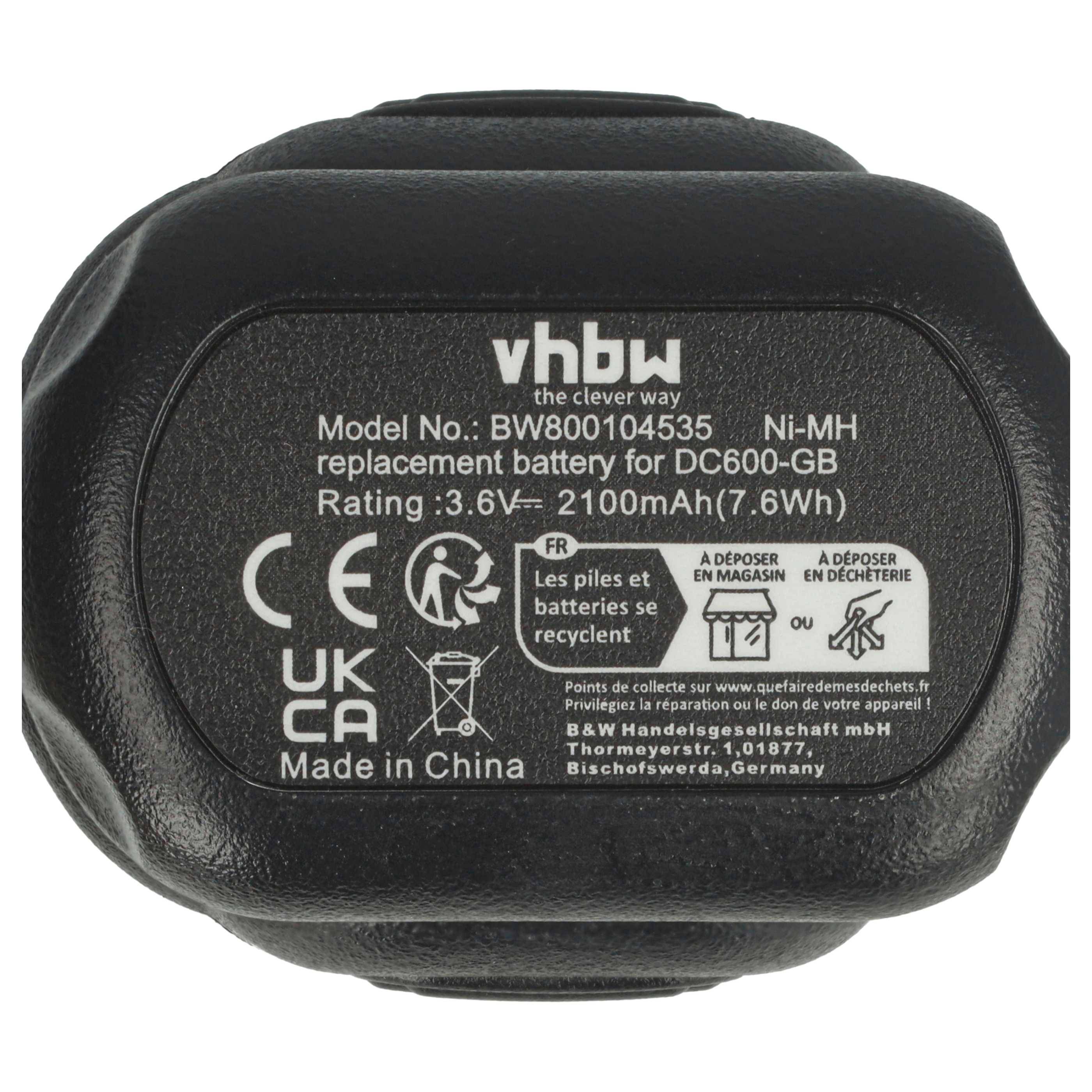 vhbw 2x Akku Ersatz für Dewalt DE9054, DE9054-XJ für Werkzeug (2100 mAh, NiMH, 3,6 V)