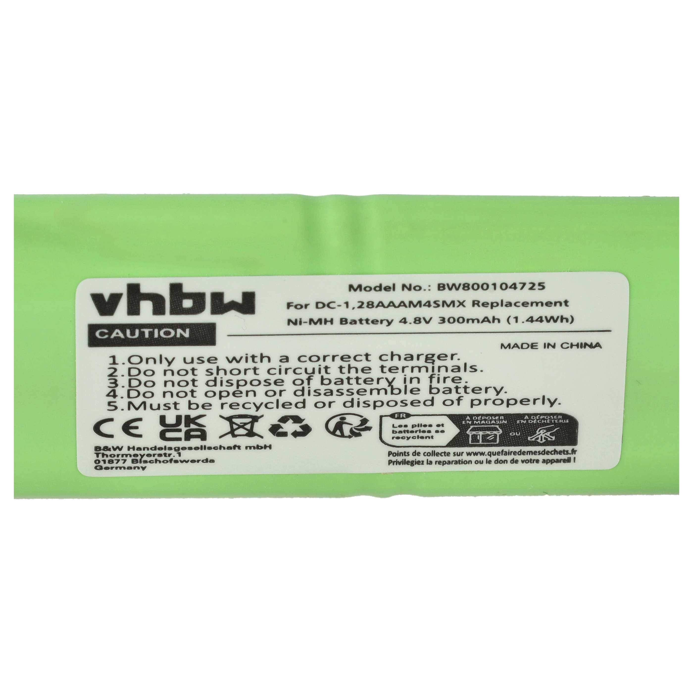 vhbw Akku kompatibel mit Dogtra BP-12 transmitter, 622 NCP, 800 NCP, BP-12RT transmitter Hundehalsband Hunde-Trainer (300 mAh, 4,8 V, NiMH)