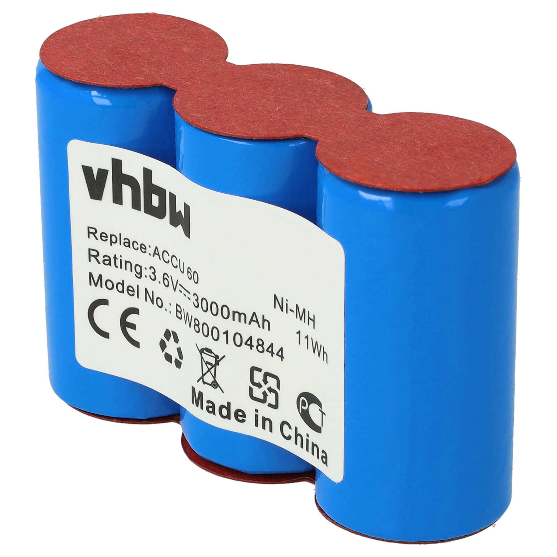 vhbw Akku kompatibel mit Gardena Rasenkantenschere Accu 45 (8808), Accu 60 (8800, 8810), Wolf RV-E6 7084889, Garne Vario RV-E6 - (NiMH, 3000mAh