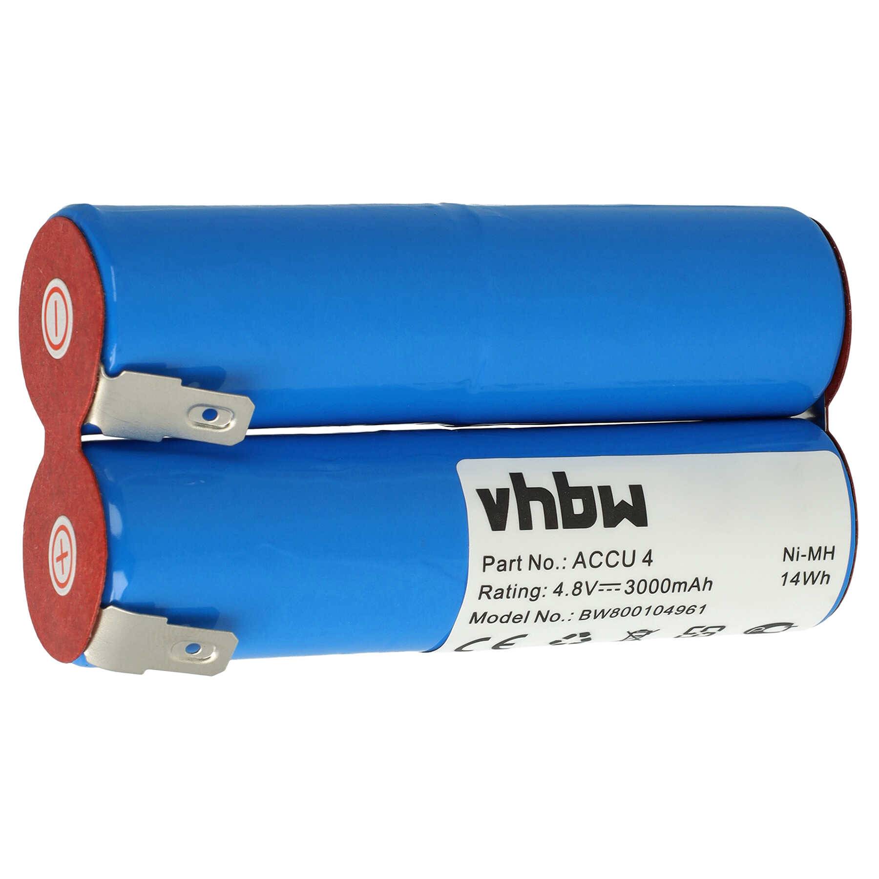 vhbw Akku kompatibel mit Gardena Rasenkantenschere Accu 4 (2505) Grasschere, Grasschneider - Ersatz für Accu4, TBGD430MU - (NiMH, 3000mAh, 4.8V)