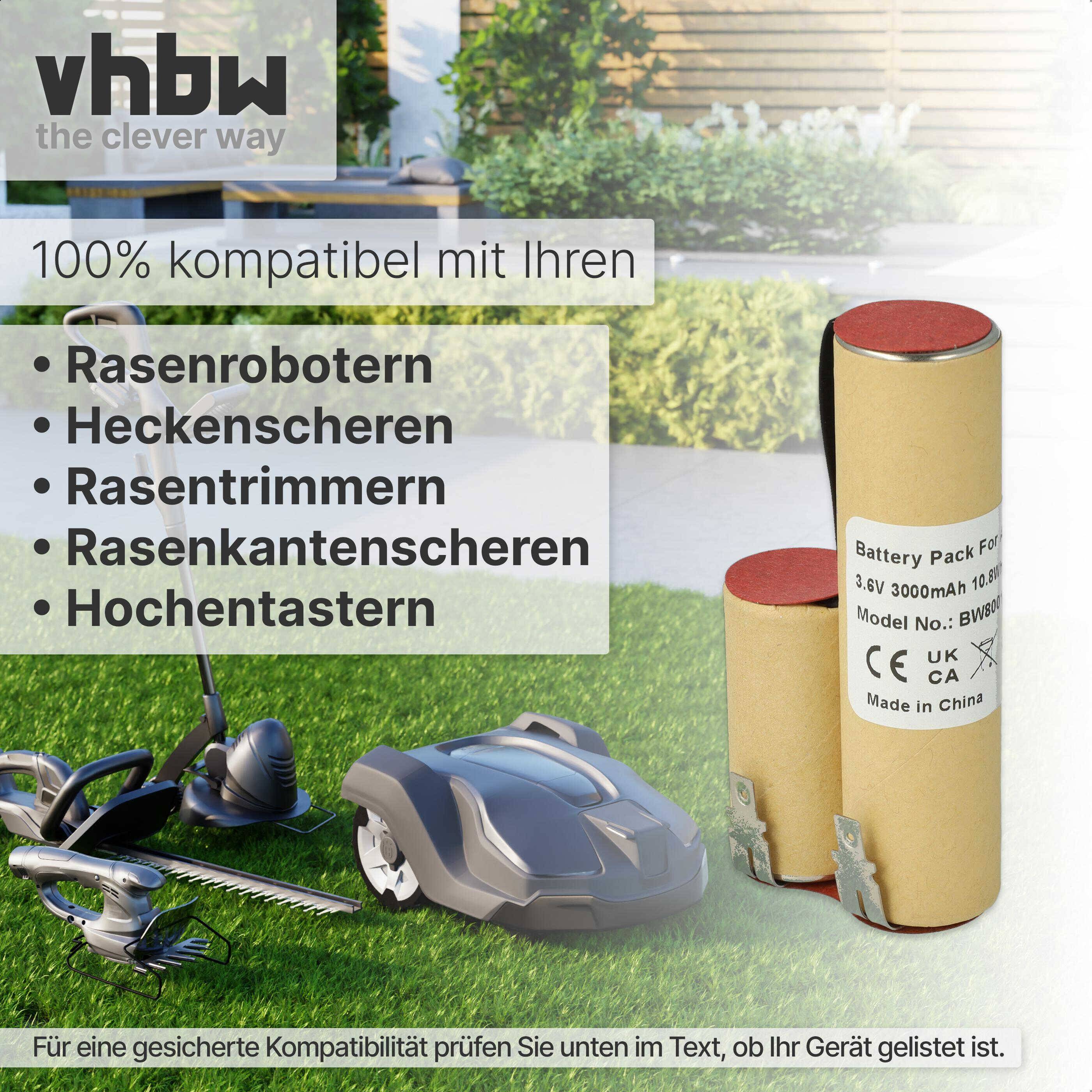 vhbw Akku kompatibel mit Gardena Rasenkantenschere Accu 3 (Standard, 2315, 2500) Rasen-Schere, Gartenschere - Ersatz für Accu3 - (NiMH, 3000mAh