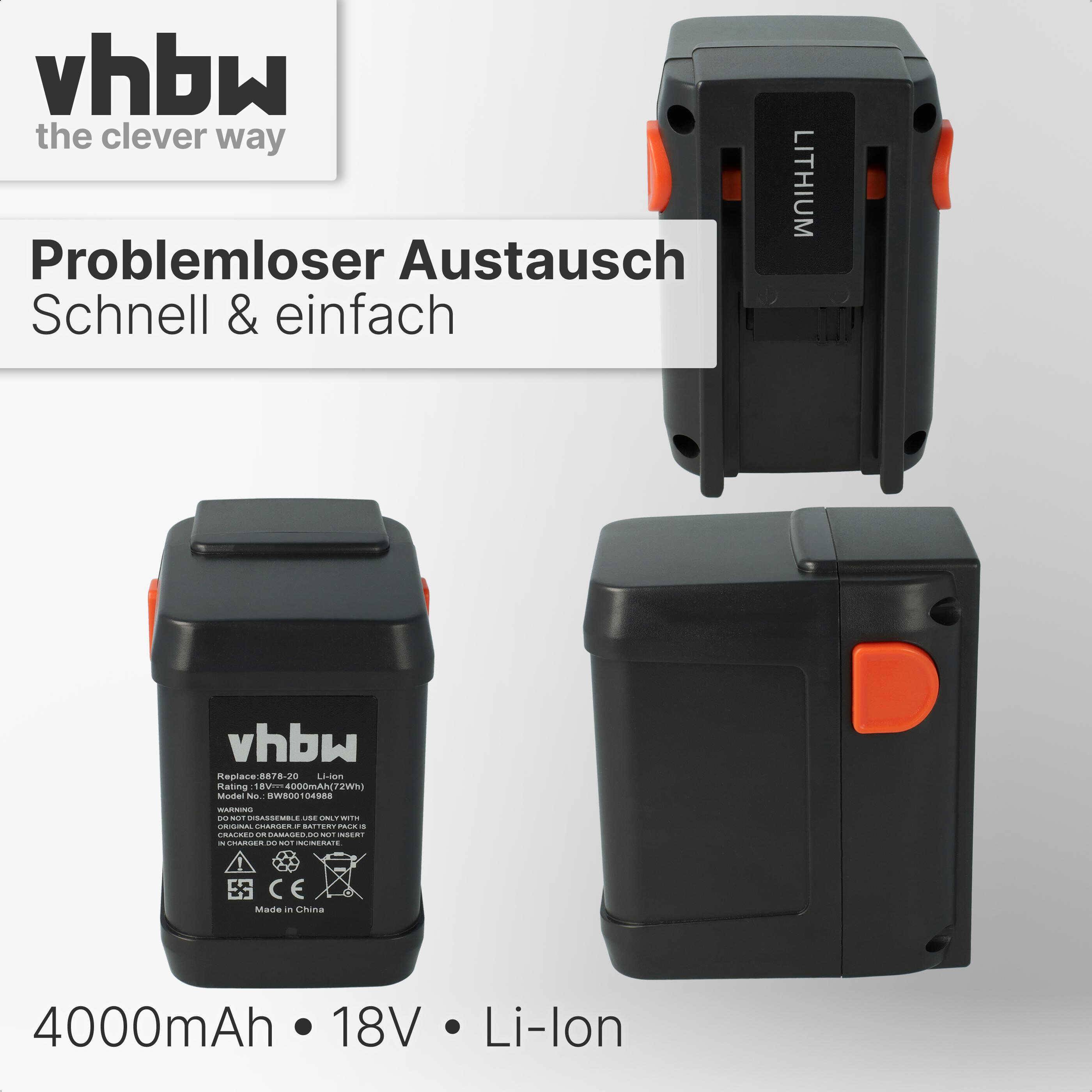 vhbw Akku kompatibel mit Gardena CST 2018-Li Grasschere, Strauchschere (4000mAh 18V Li-Ion)