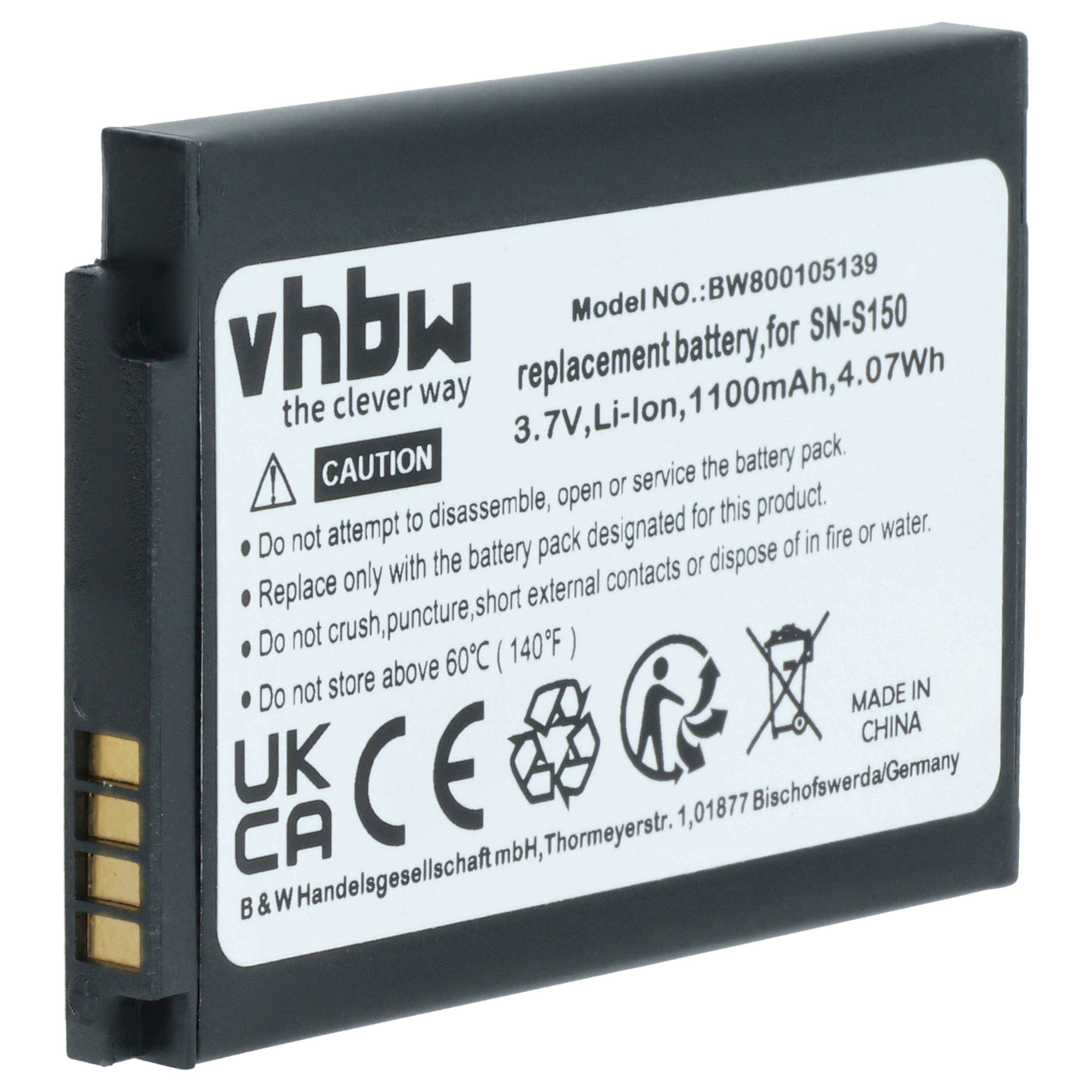 vhbw Akku kompatibel mit Luvion 88 Essential Babyphone Babytalker (1100 mAh, 3,7 V, Li-Ion)