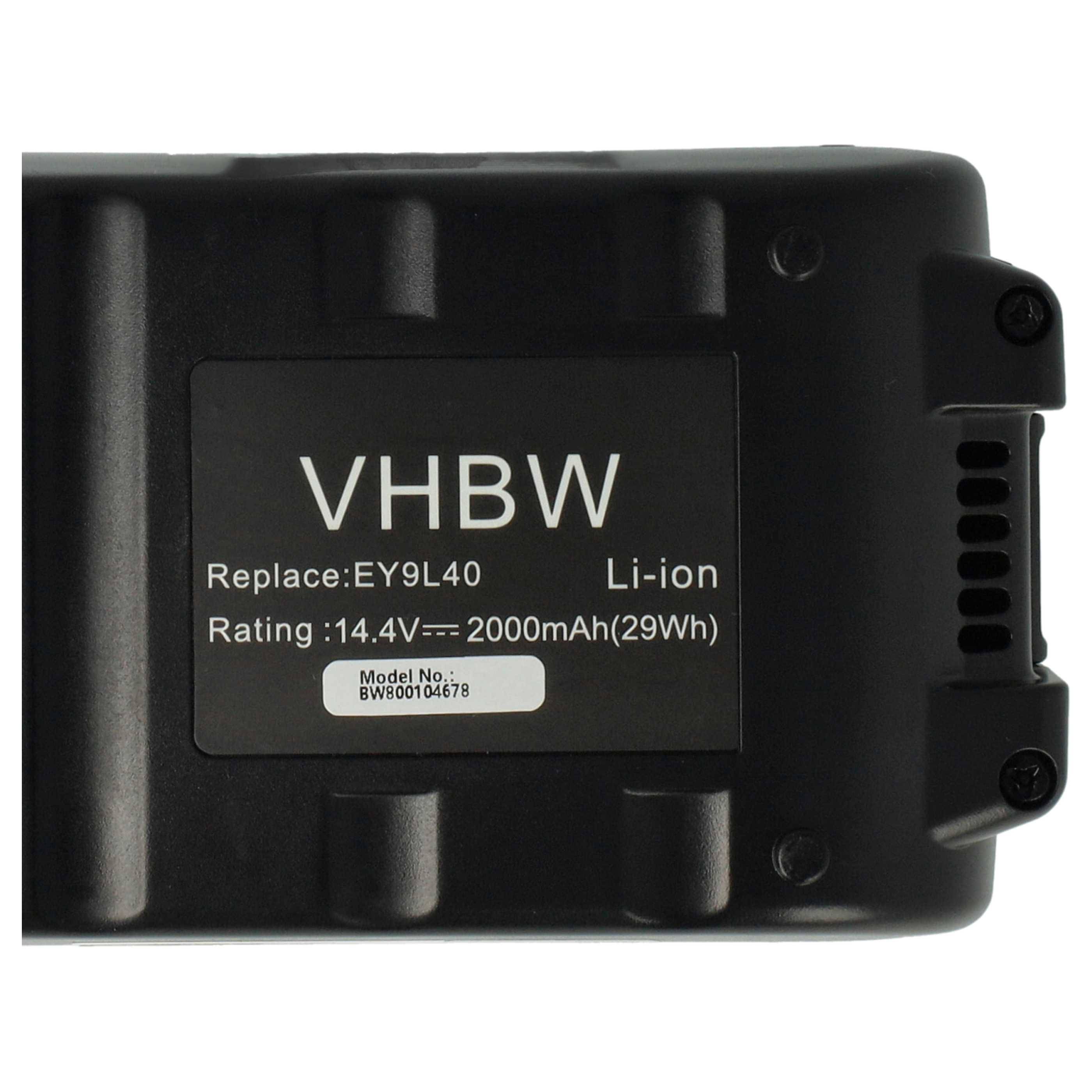 vhbw Akku kompatibel mit Panasonic EY9L40B, EY7840LN2S Werkzeug (2000 mAh, Li-Ion, 14,4 V)