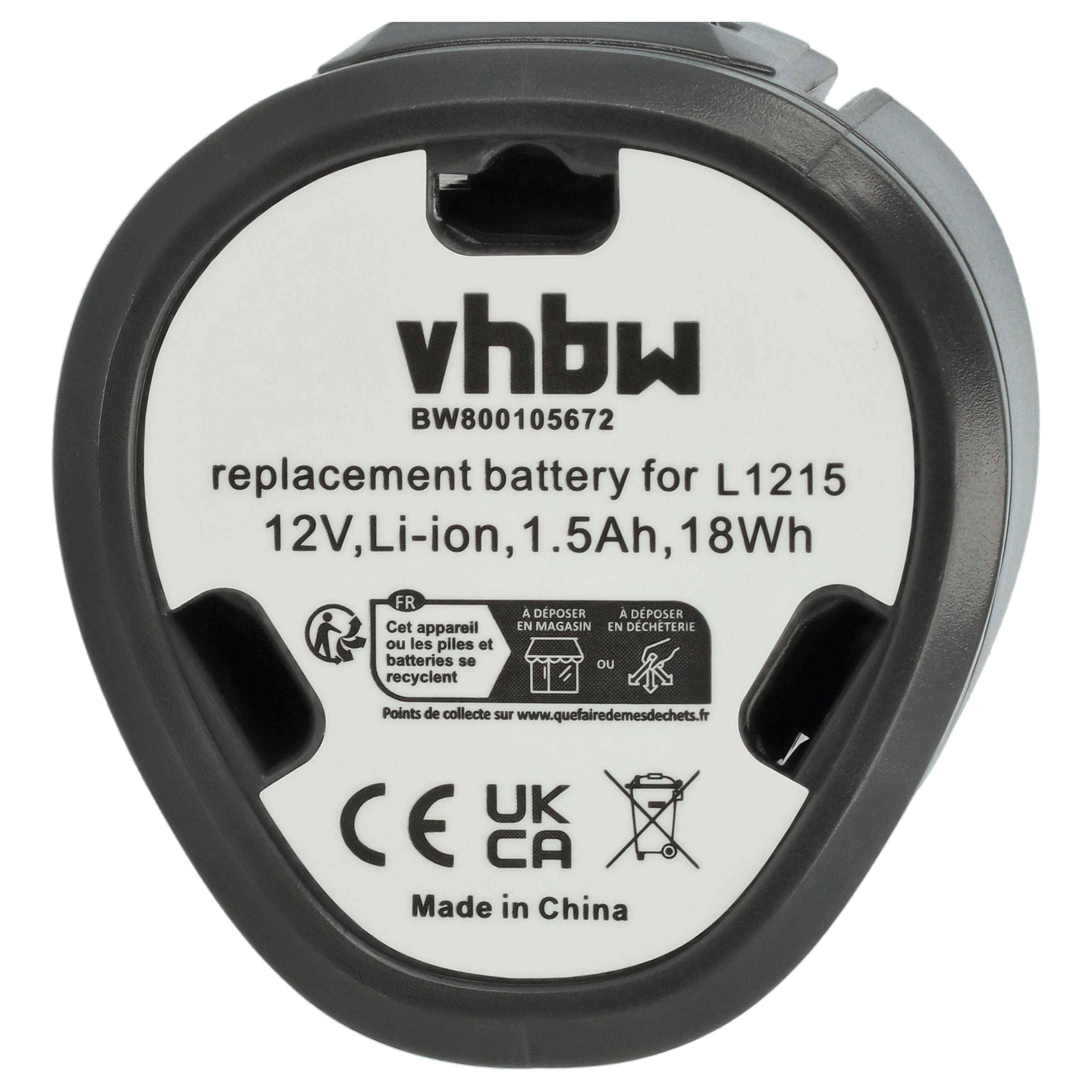vhbw 2x Akku Ersatz für AEG L1215P, L1220, L1240, L1215R, L1230R, L1230 für Werkzeug (1500 mAh, Li-Ion, 12 V)