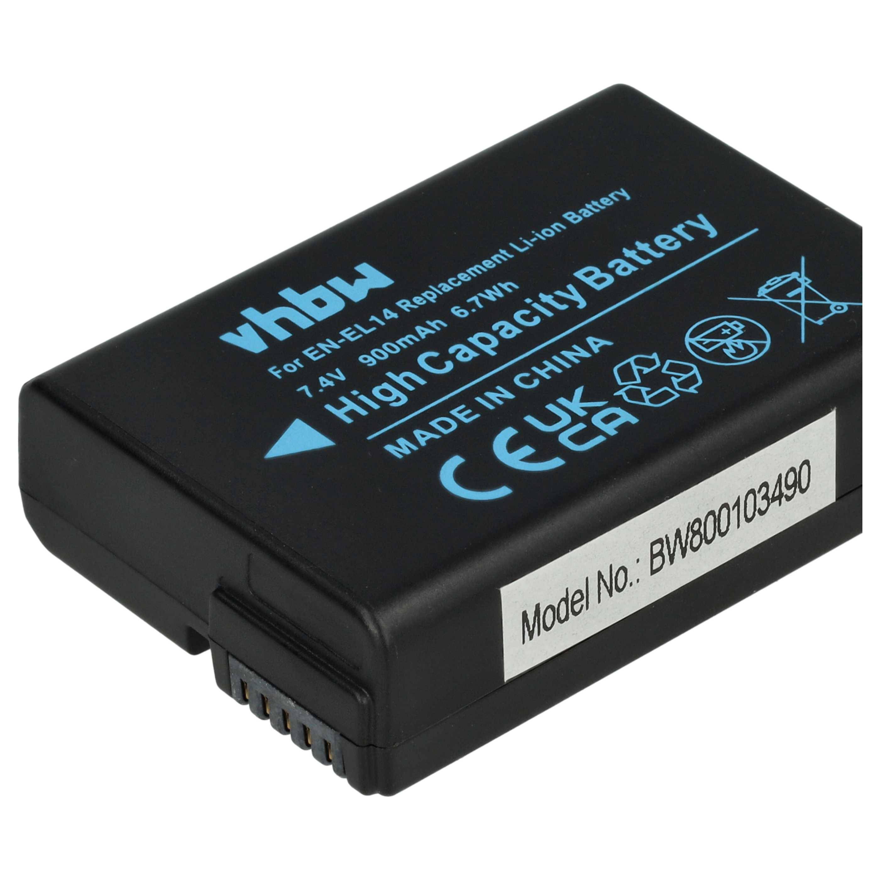 vhbw 3x Akku kompatibel mit Nikon D3500, D5100, D5200, D5300 Kamera Digicam DSLR (950mAh, 7,2V, Li-Ion) mit Infochip