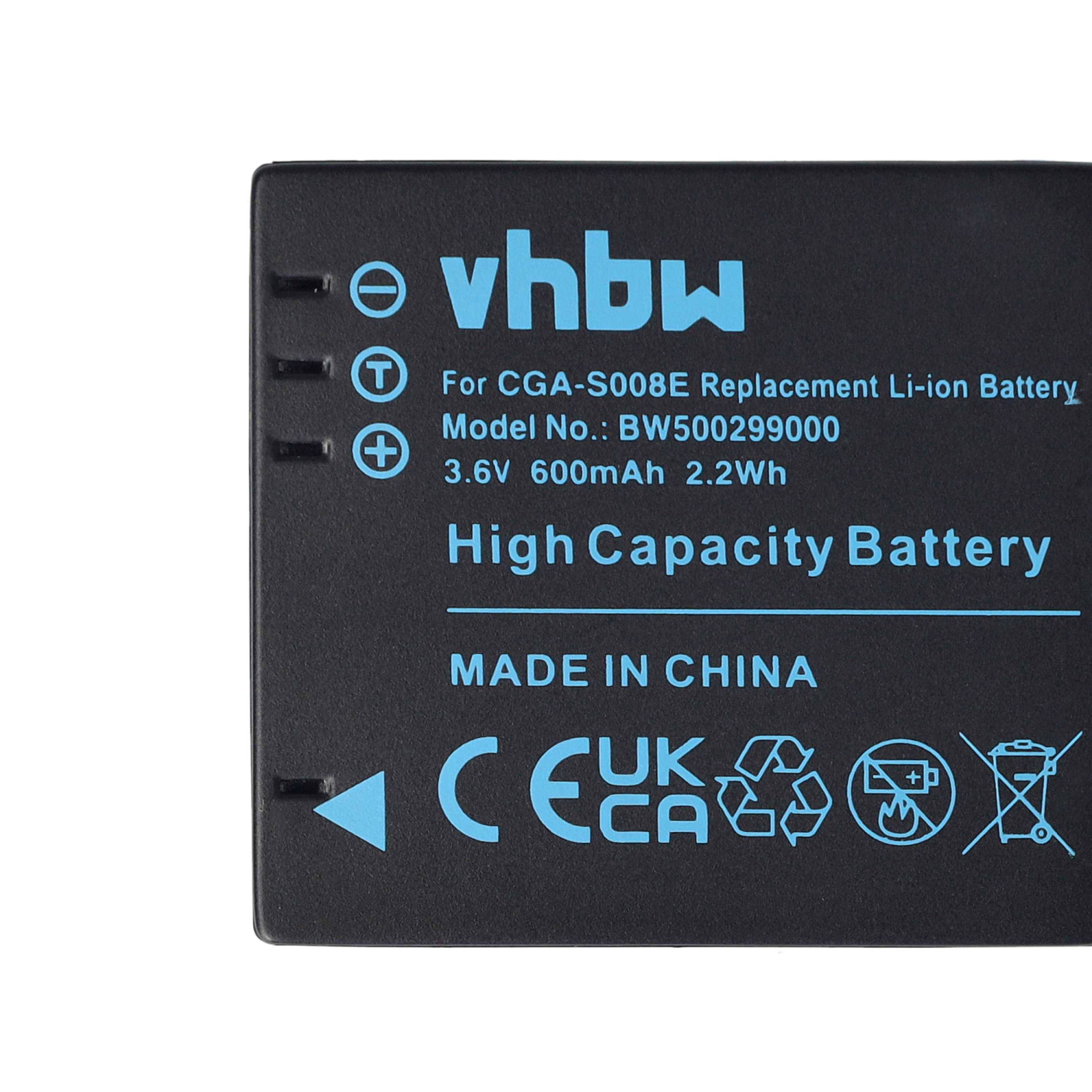 vhbw 3x Akku kompatibel mit Leica C-Lux 2 | Kamera (600 mAh, 3,6 V, Li-Ion)