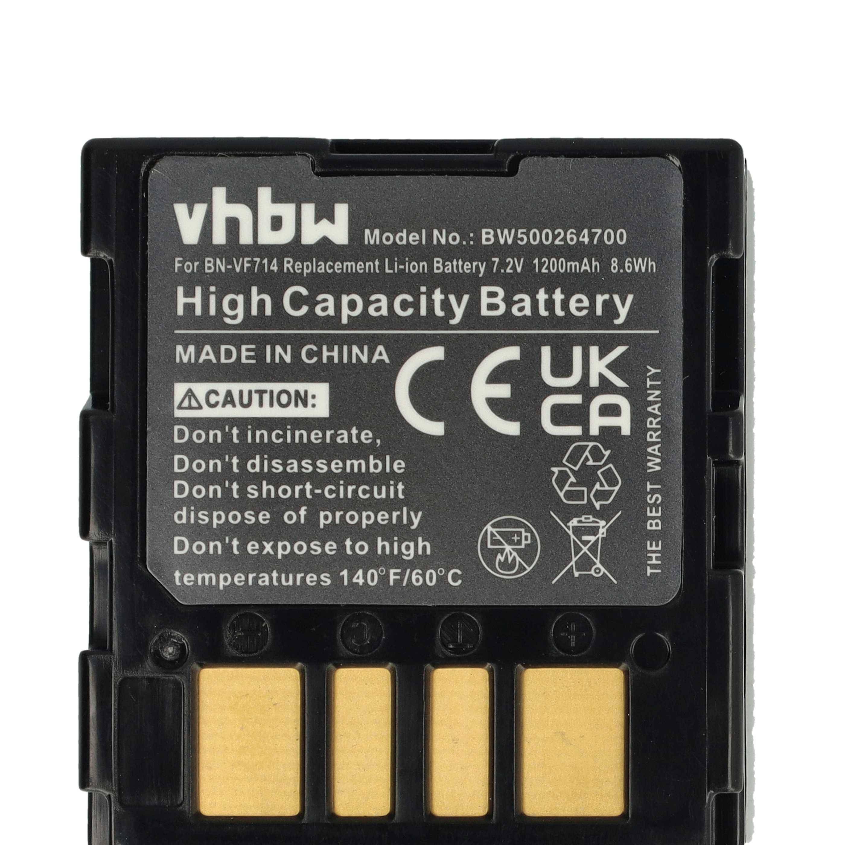 vhbw 3x Akku kompatibel mit JVC GZ-MG30, GZ-MG27, GZ-MG24, GZ-MG47, GZ-MG40, GZ-MG37, GZ-MG33 Videokamera Camcorder (1200 mAh, 7,2 V, Li-Ion)