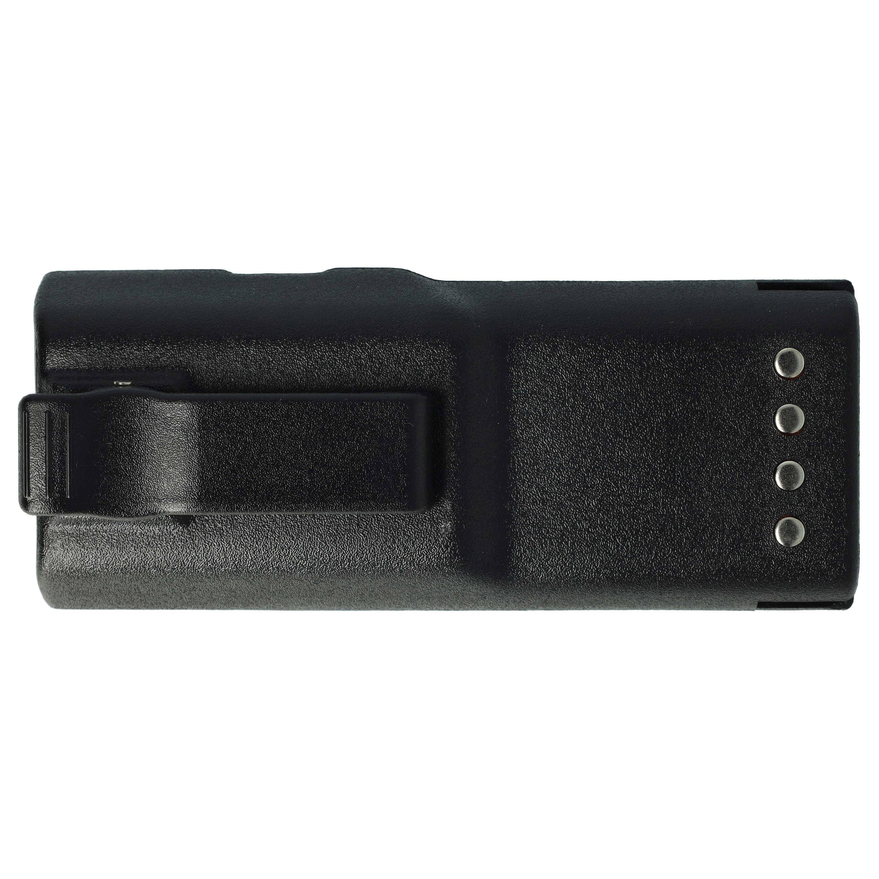 vhbw Akku Ersatz für Motorola WPNN4040AR, PMNN4005, WPNN4040 für Funkgerät, Walkie Talkie (1500 mAh, 7,5 V, NiMH) + Gürtelclip