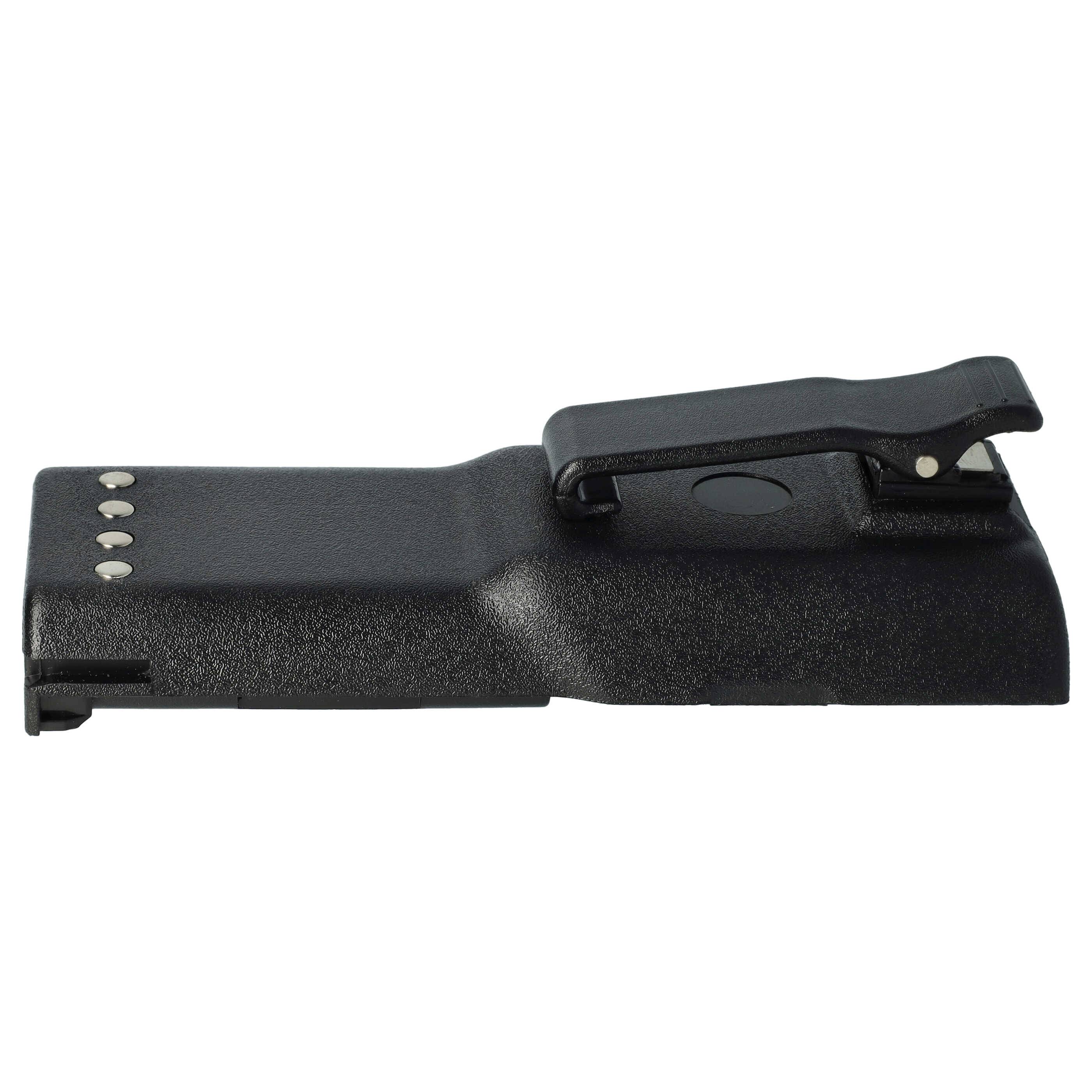 vhbw Akku Ersatz für Motorola WPNN4040AR, PMNN4005, WPNN4040 für Funkgerät, Walkie Talkie (1500 mAh, 7,5 V, NiMH) + Gürtelclip