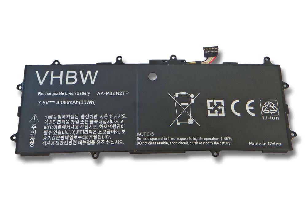 vhbw Akku kompatibel mit Samsung XE500T1C-H01DE, XE500T1C-A06DE, XE500T1C-A04US Notebook (4080 mAh, 7,5 V, Li-Polymer)