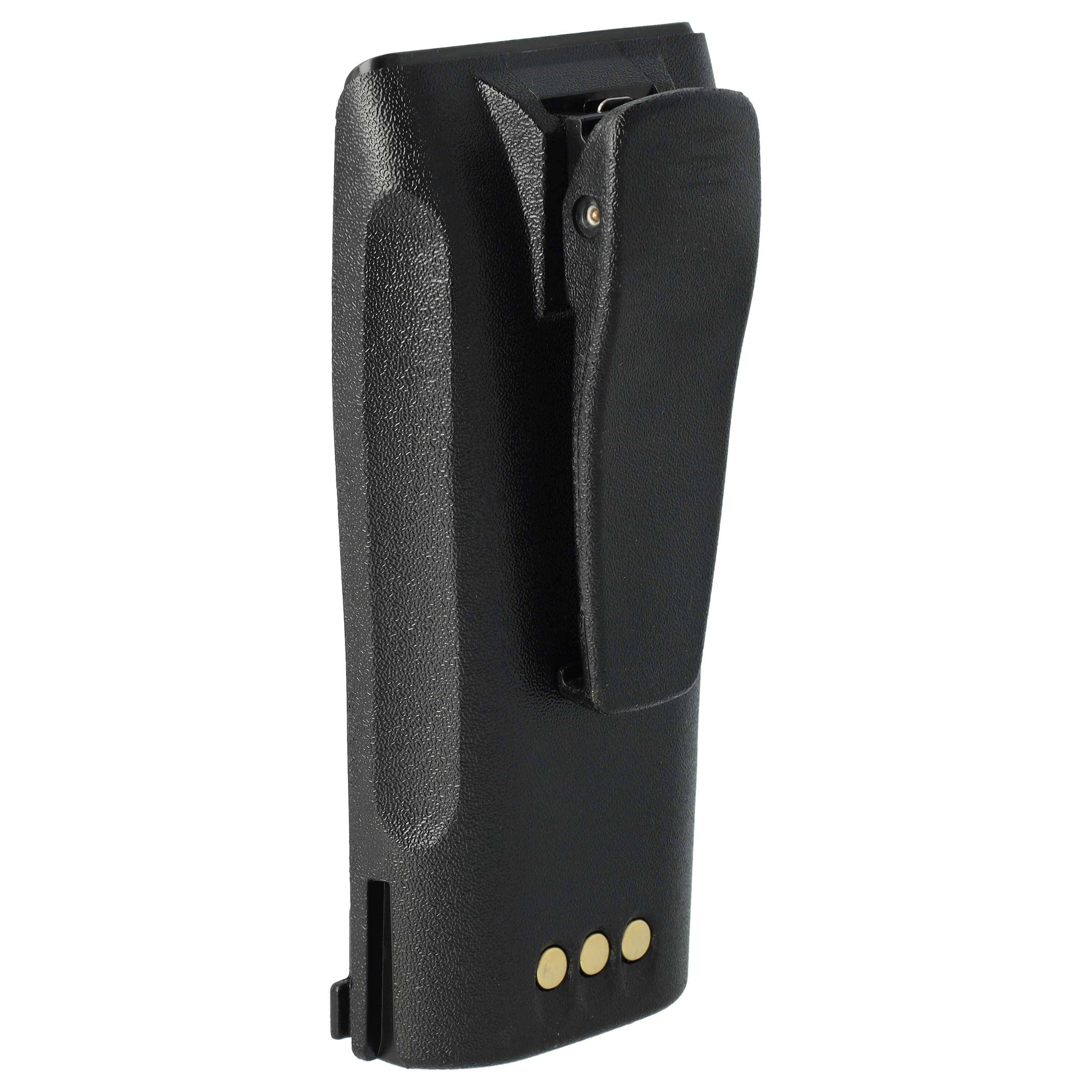 vhbw Akku kompatibel mit Motorola CP180, CP170, CP160, CP150, CP140, CP040 Funkgerät, Walkie Talkie (2500 mAh, 7,2 V, NiMH) + Gürtelclip