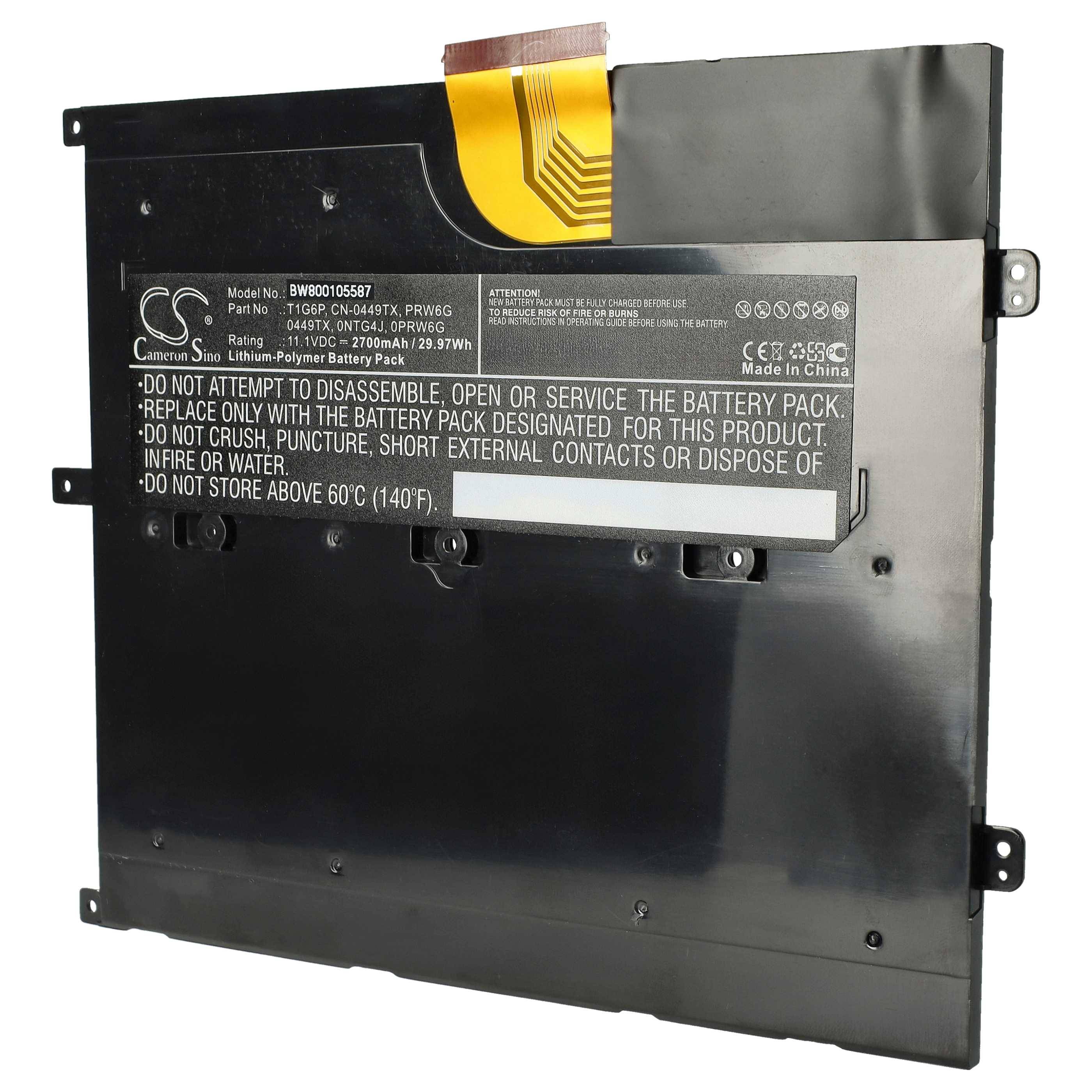 vhbw Akku Ersatz für Dell T1G6P für Notebook (2700 mAh, 11,1 V, Li-Polymer)