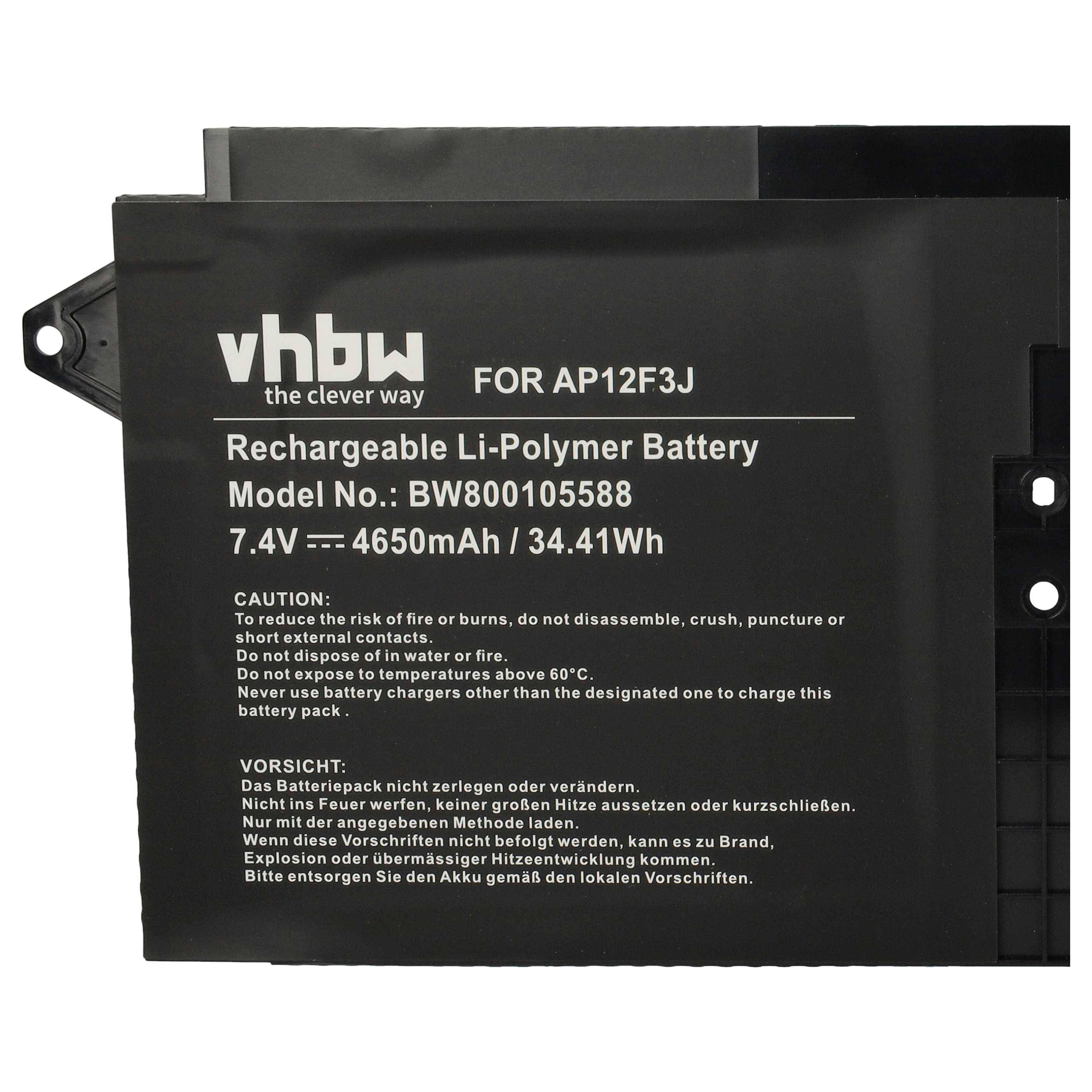 vhbw Akku kompatibel mit Acer Aspire S7, S7 13, S7-391 Notebook (4650 mAh, 7,4 V, Li-Polymer)