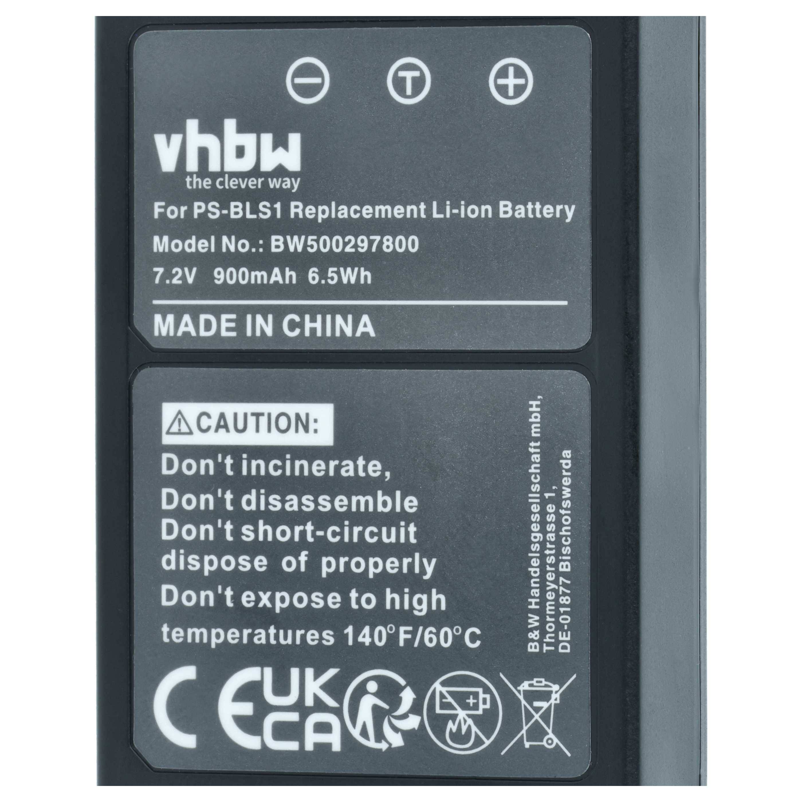 vhbw 3x Akku kompatibel mit Olympus D-SLR E400, E-620, E-410, E-420, E-450, E-600, E-400 Kamera (900 mAh, 7,2 V, Li-Ion)