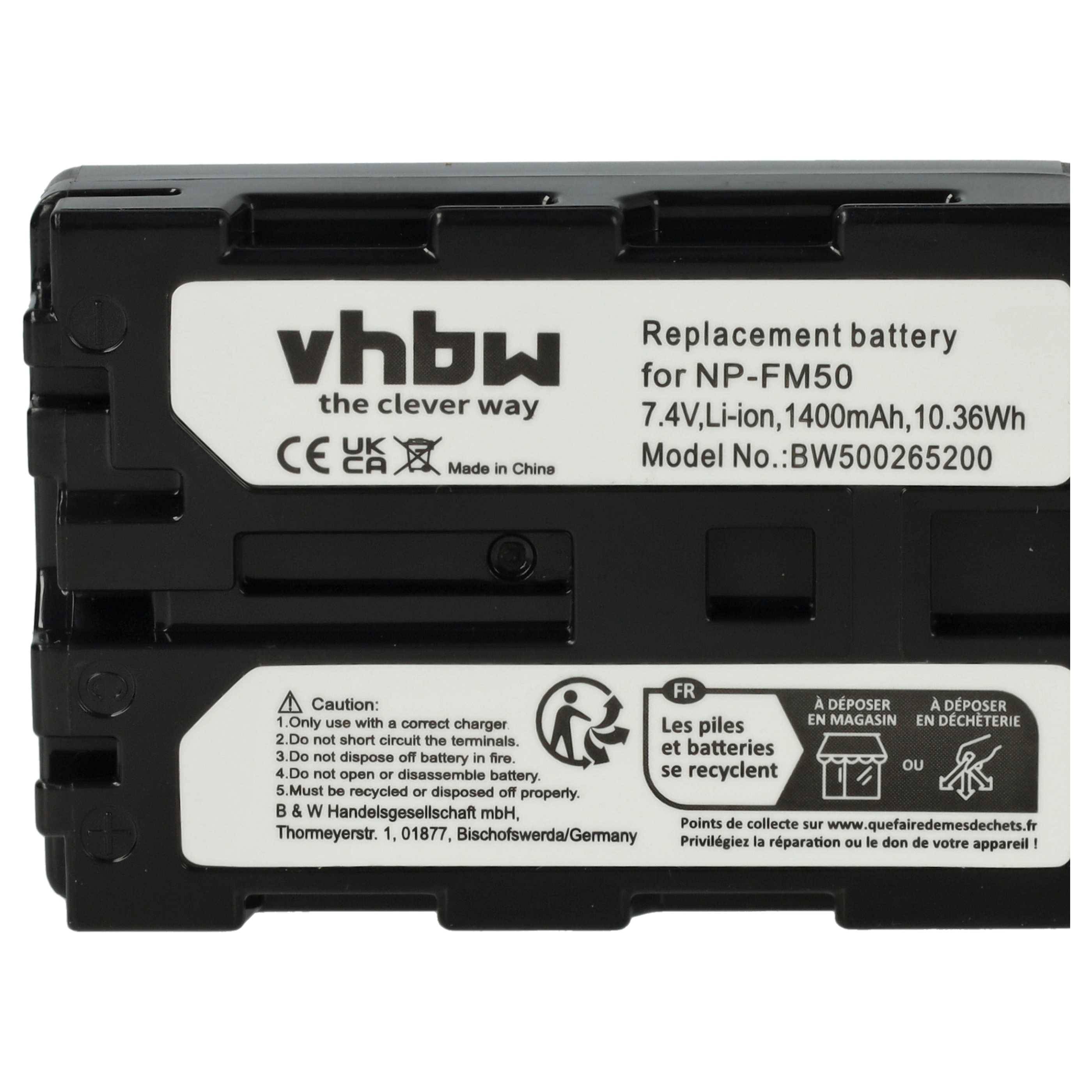 vhbw 2x Akku kompatibel mit Sony DCR-TRV75, DCR-TRV730, DCR-TRV740, DCR-TRV725E, DCR-TRV725 Videokamera Camcorder (1400 mAh, 7,4 V, Li-Ion)