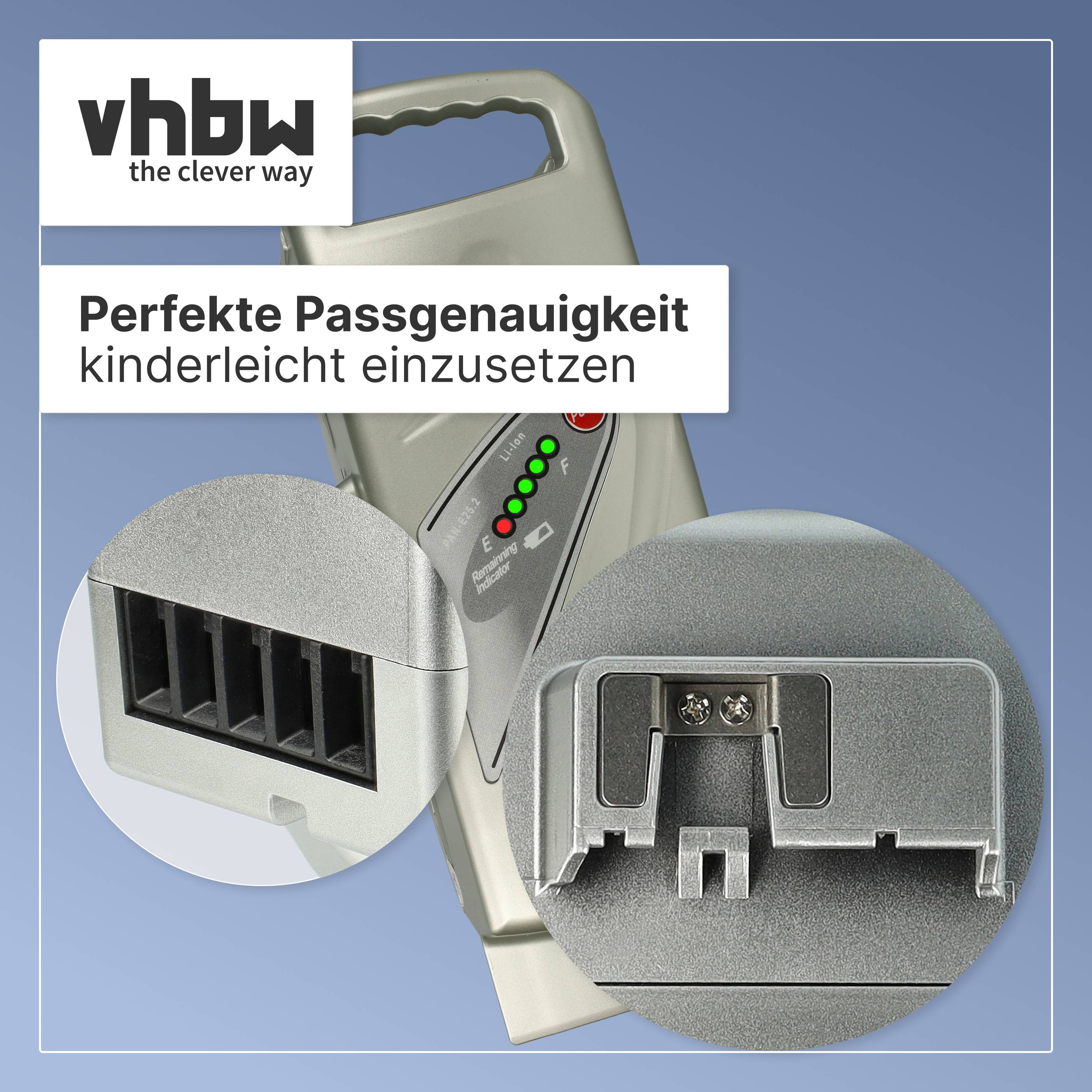 vhbw Akku Ersatz für NKY317B02, NKY317B2, NKY318B02, NKY314B2, NKY316B02, NKY316B2 für E-Bike (13,2 Ah, 25,2 V, Li-Ion) - Grau