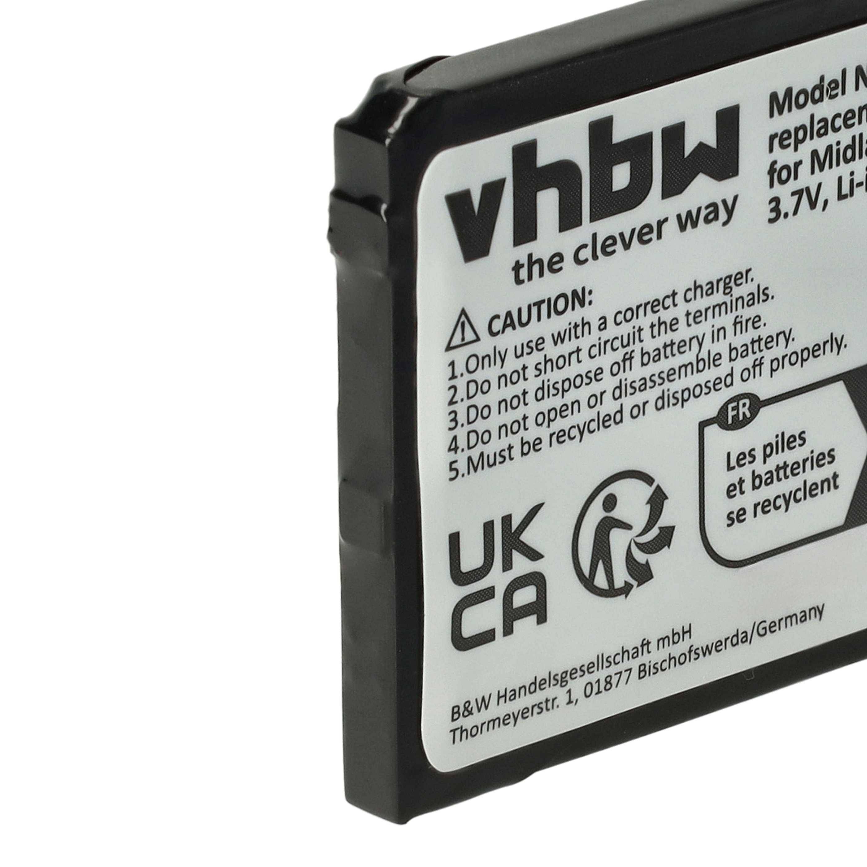 Wiederaufladbare Batterie mit Warnhinweisen: 
