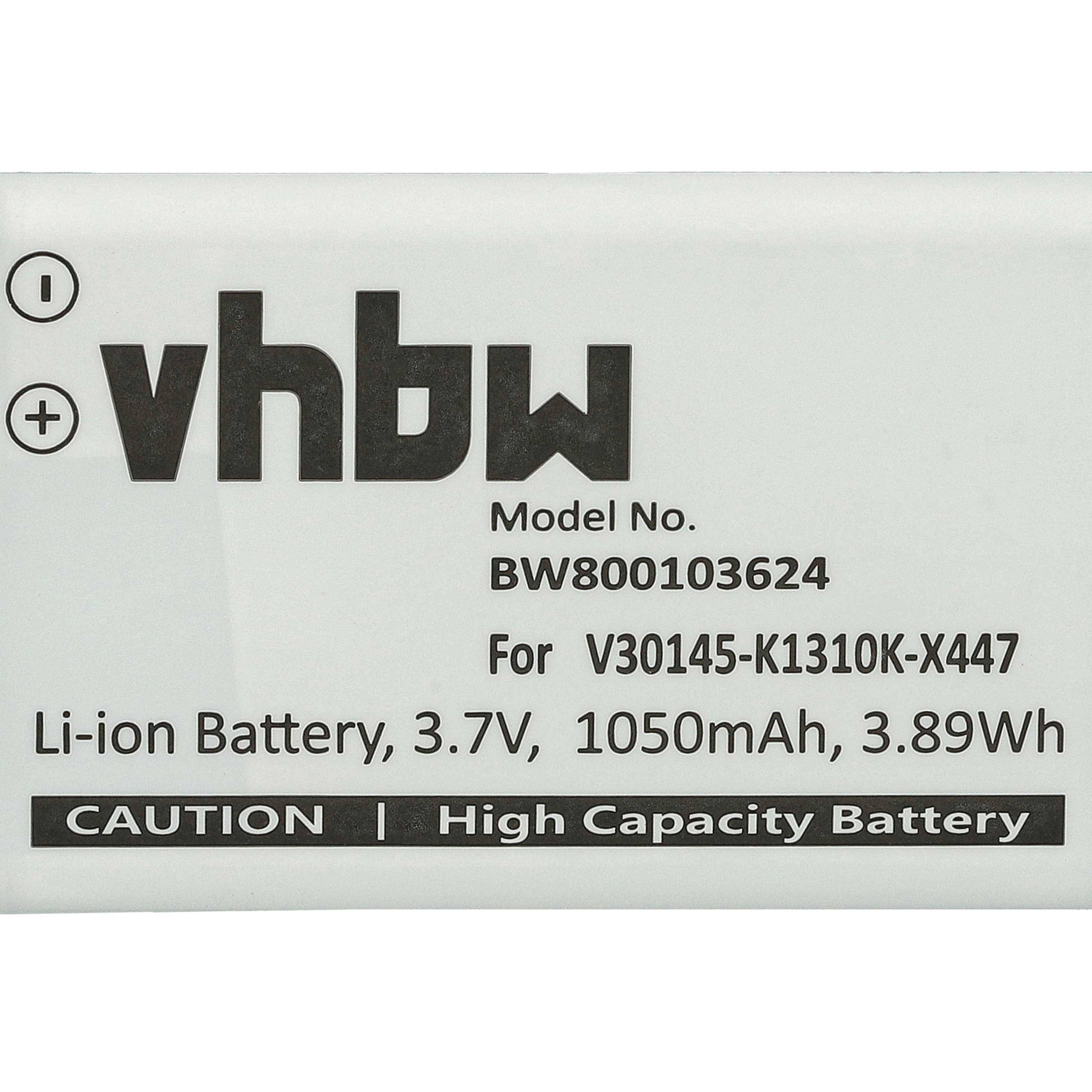 vhbw 5x Akku Ersatz für Siemens V30145-K1310K-X447-0-HY, V30145-K1310K-X447 für schnurlos Festnetz Telefon (1050 mAh, 3,7 V, Li-Ion)