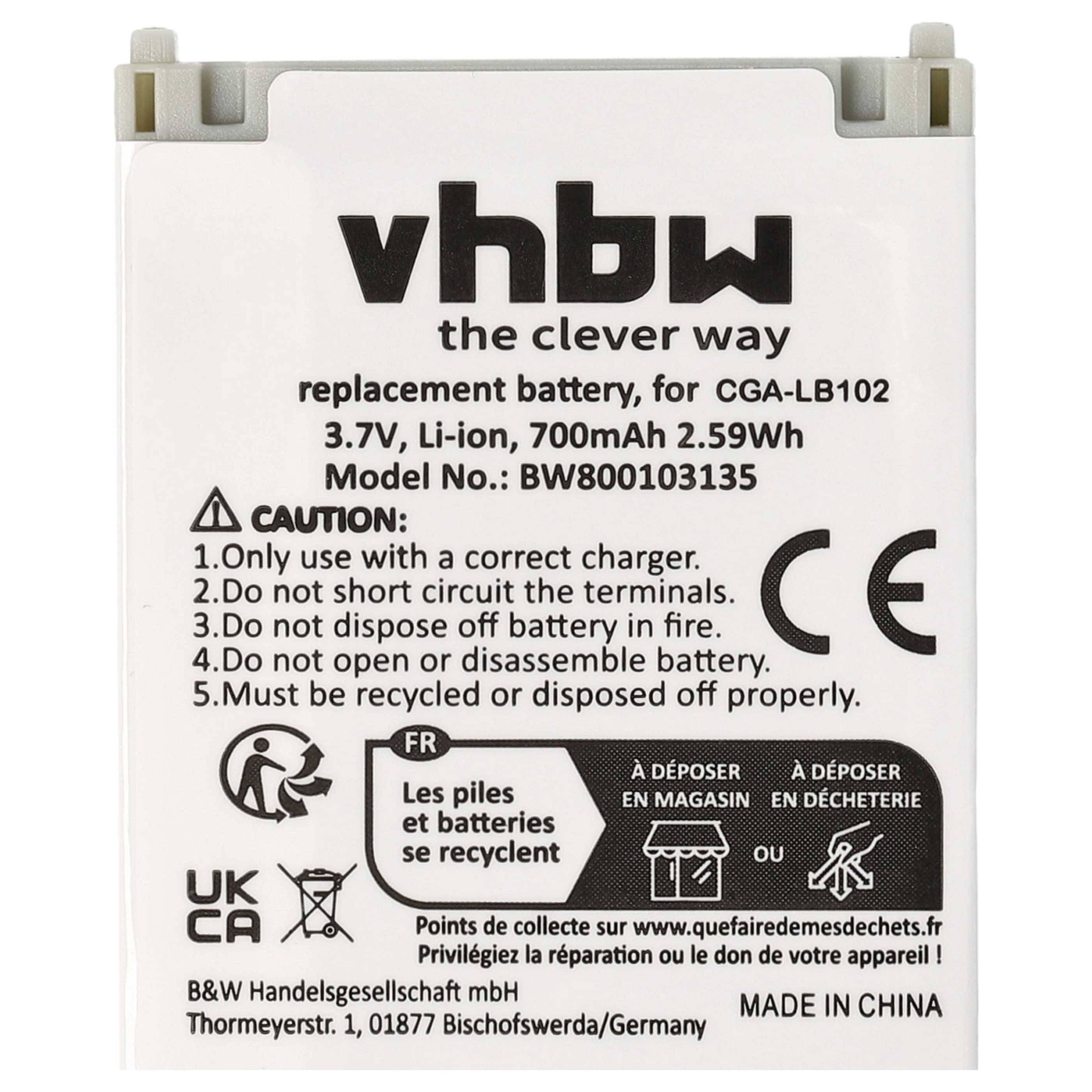 vhbw 3x Akku kompatibel mit Panasonic KX-TU301, KX-TU301 GME, KX-TU311, KX-TU320 schnurlos Festnetz Telefon (700mAh, 3,7V, Li-Ion)