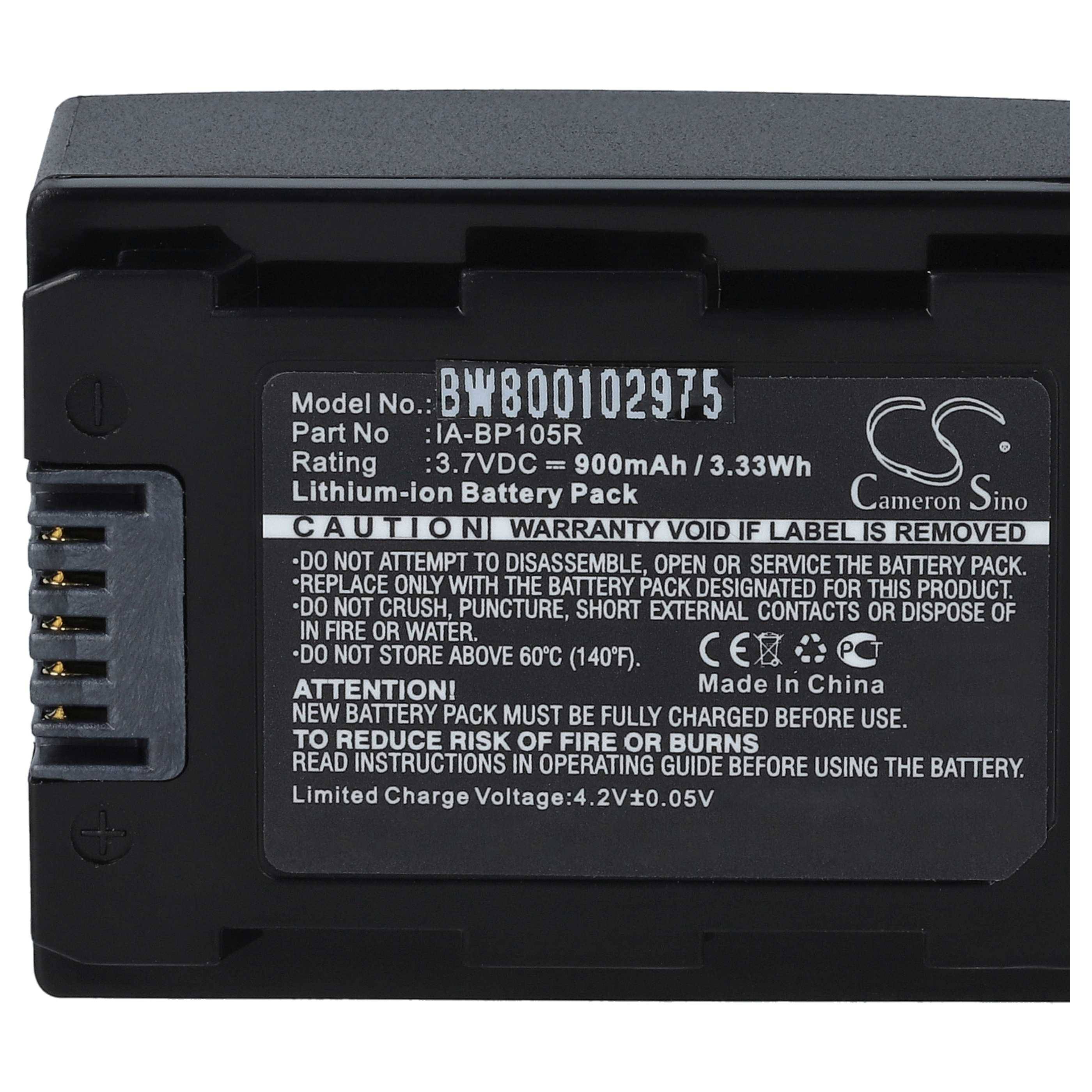 vhbw 3x Akku kompatibel mit Samsung HMX-H300BP, HMX-H300BN, HMX-F50BN, HMX-F90, HMX-F80, HMX-H300 Videokamera Camcorder (1100 mAh, 3,7 V, Li-Ion)