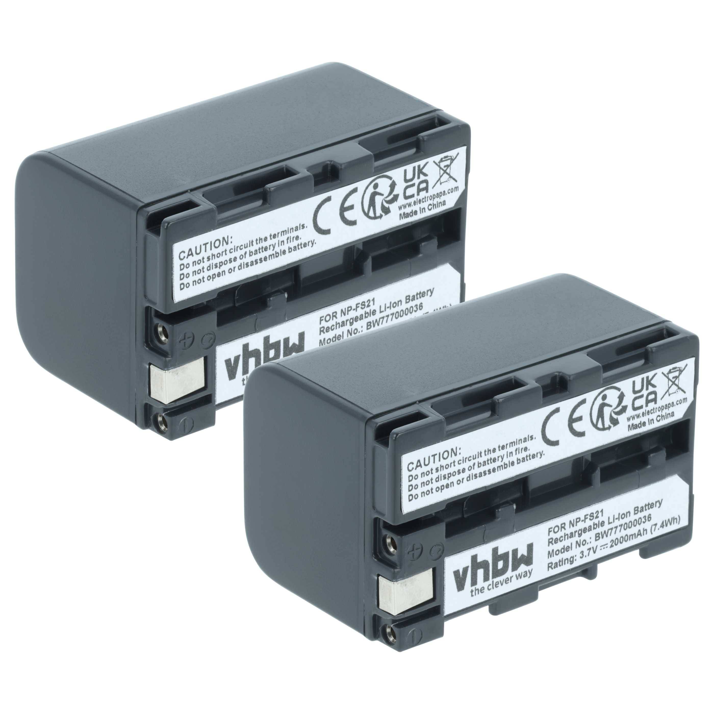 Zwei schwarze Lithium-Ionen-Akkus mit der Beschriftung 