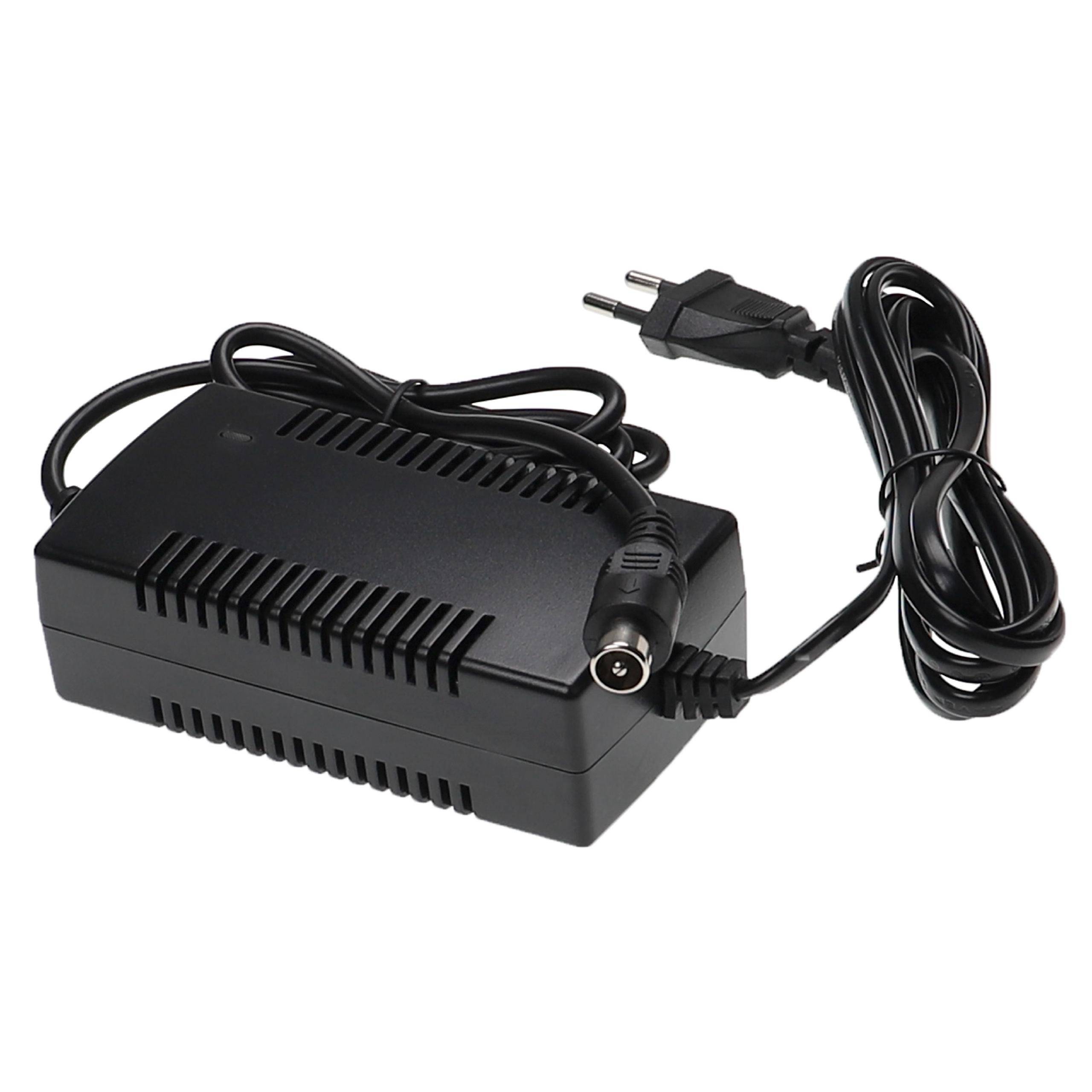 Ein schwarzer Wechselstromadapter mit zweipoliger Steckdose und angeschlossenem Kabel, konstruiert für elektronische Geräte.