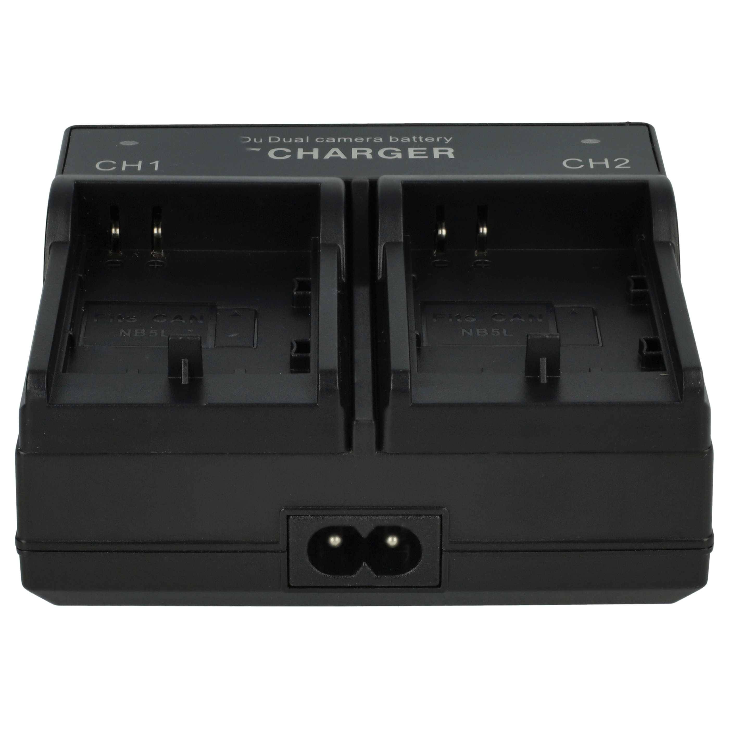 vhbw Dual Ladegerät kompatibel mit Canon Digital Ixus 25is, 210, 105is, 200is Kamera Camcorder/Akku - Ladeschale, Ladeanzeige, 4.2/8.4 V