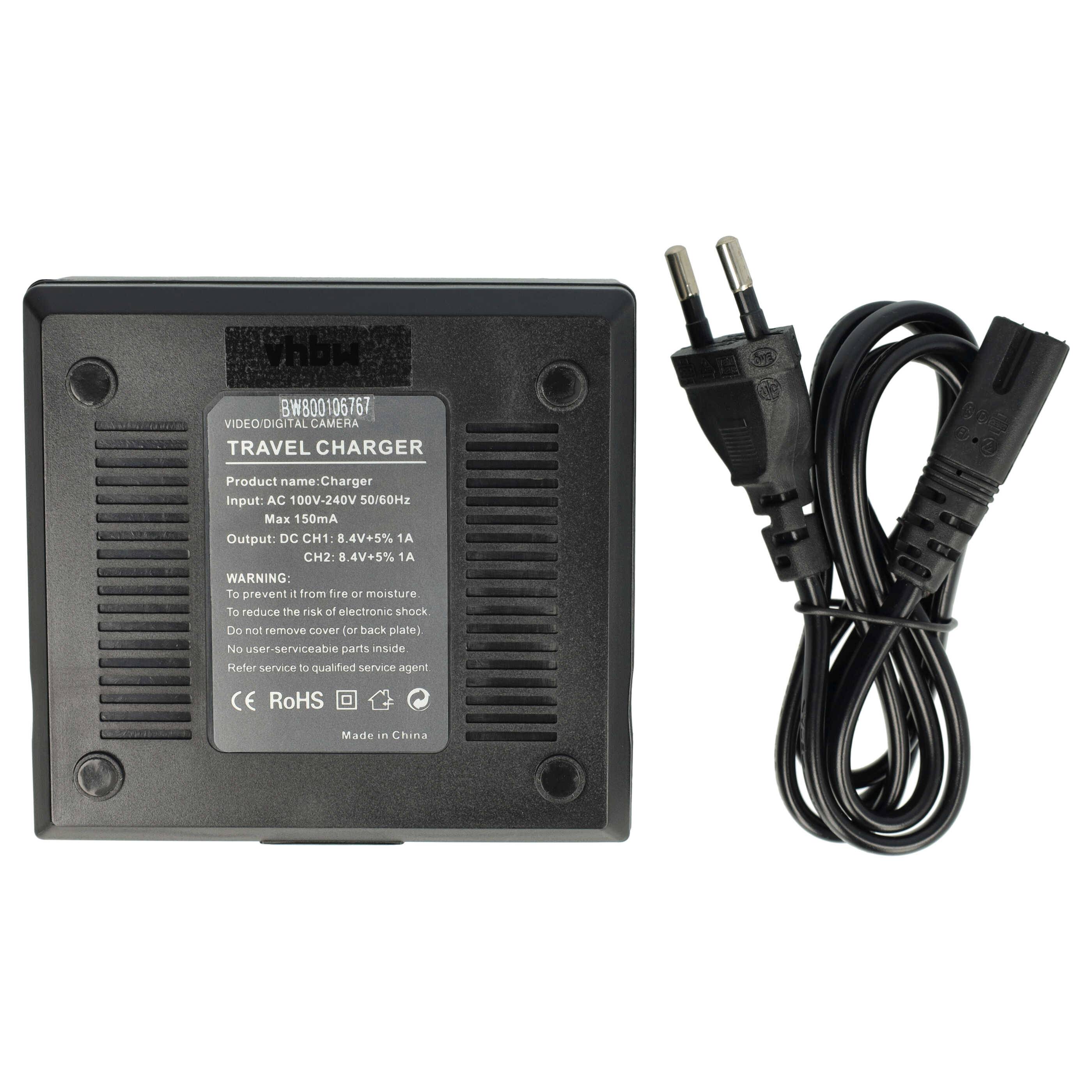 vhbw Dual Ladegerät kompatibel mit Canon Batteriegriff BG-E8 Kamera Camcorder/Akku - Ladeschale, Ladestandsanzeige