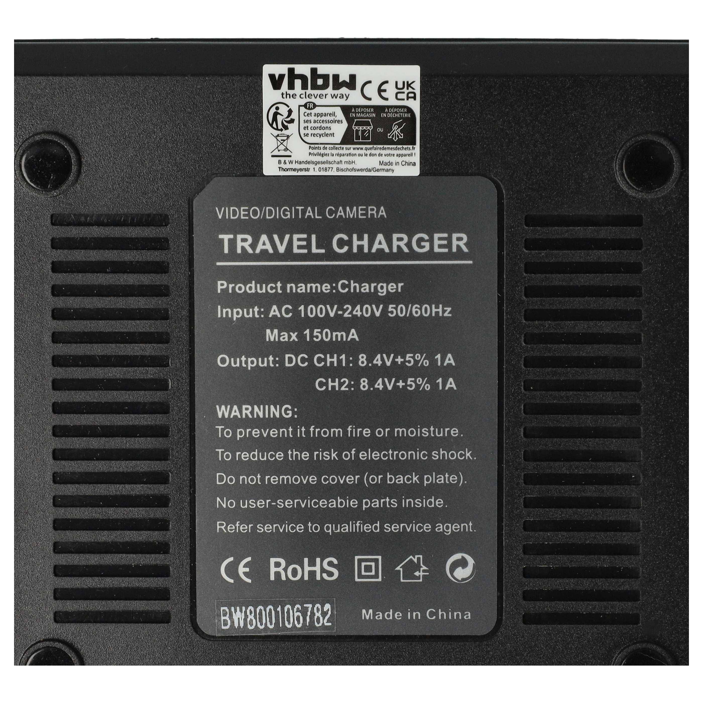 vhbw Dual Ladegerät kompatibel mit Nikon EN-EL14, EN-EL14a Kamera Camcorder/Akku - Ladeschale, Ladestandsanzeige