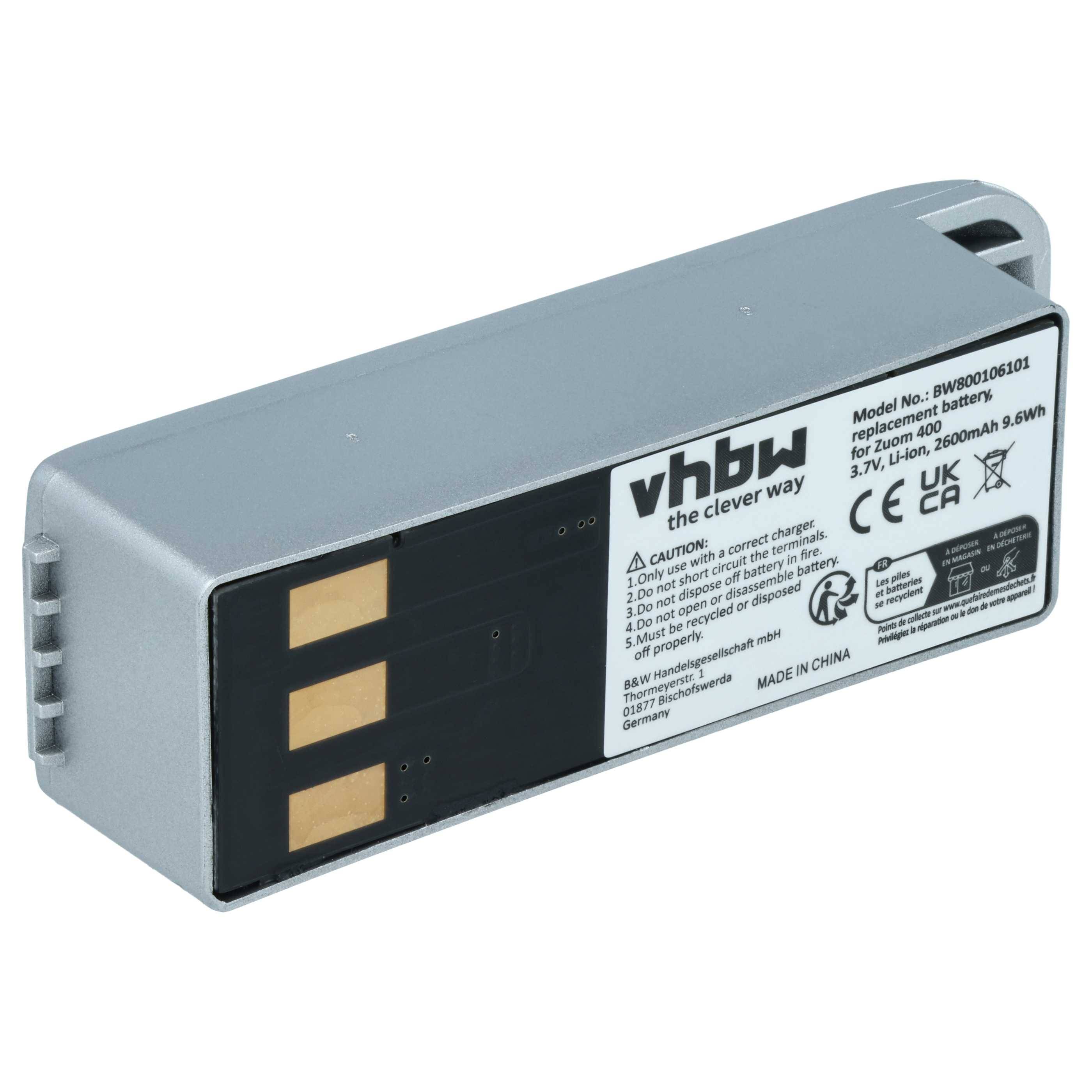 vhbw Akku kompatibel mit Garmin Zumo 450, 400, 550, 500, 500 Deluxe GPS Navigation Navi (2600 mAh, 3,7 V, Li-Ion)