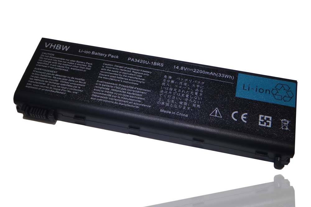 vhbw Akku kompatibel mit Toshiba Satellite L25-SP139, L30, L30-101, L30-105, L30-10P, L30-10S Notebook (2200 mAh, 14,8 V, Li-Ion)