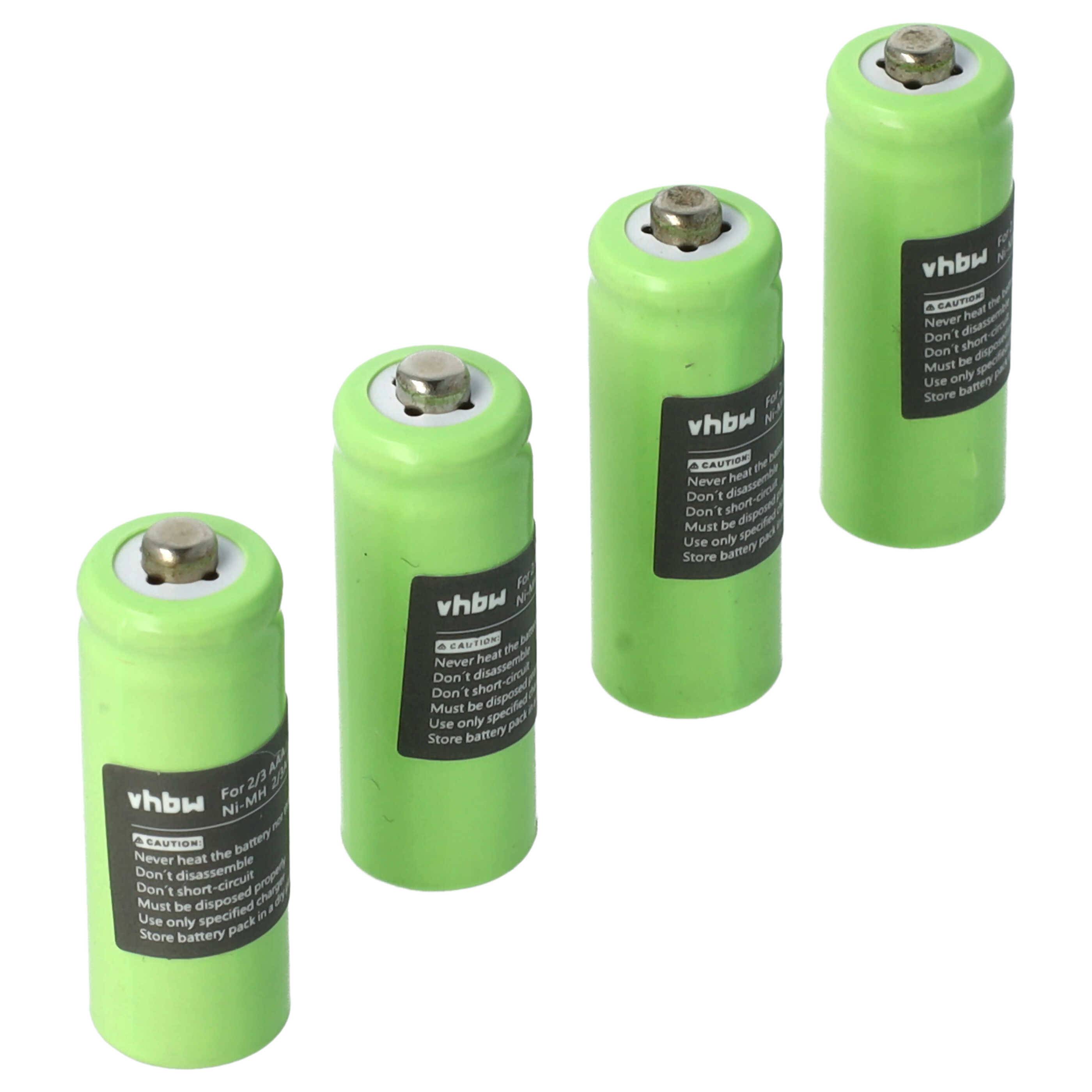 vhbw 4x 2/3 AAA Akku kompatibel mit Hagenuk Classico iDect X1, X1i, X11 Telefon & Solarleuchten, Solarlampen, Gartenleuchten (NiMH, 400mAh, 1.2V)