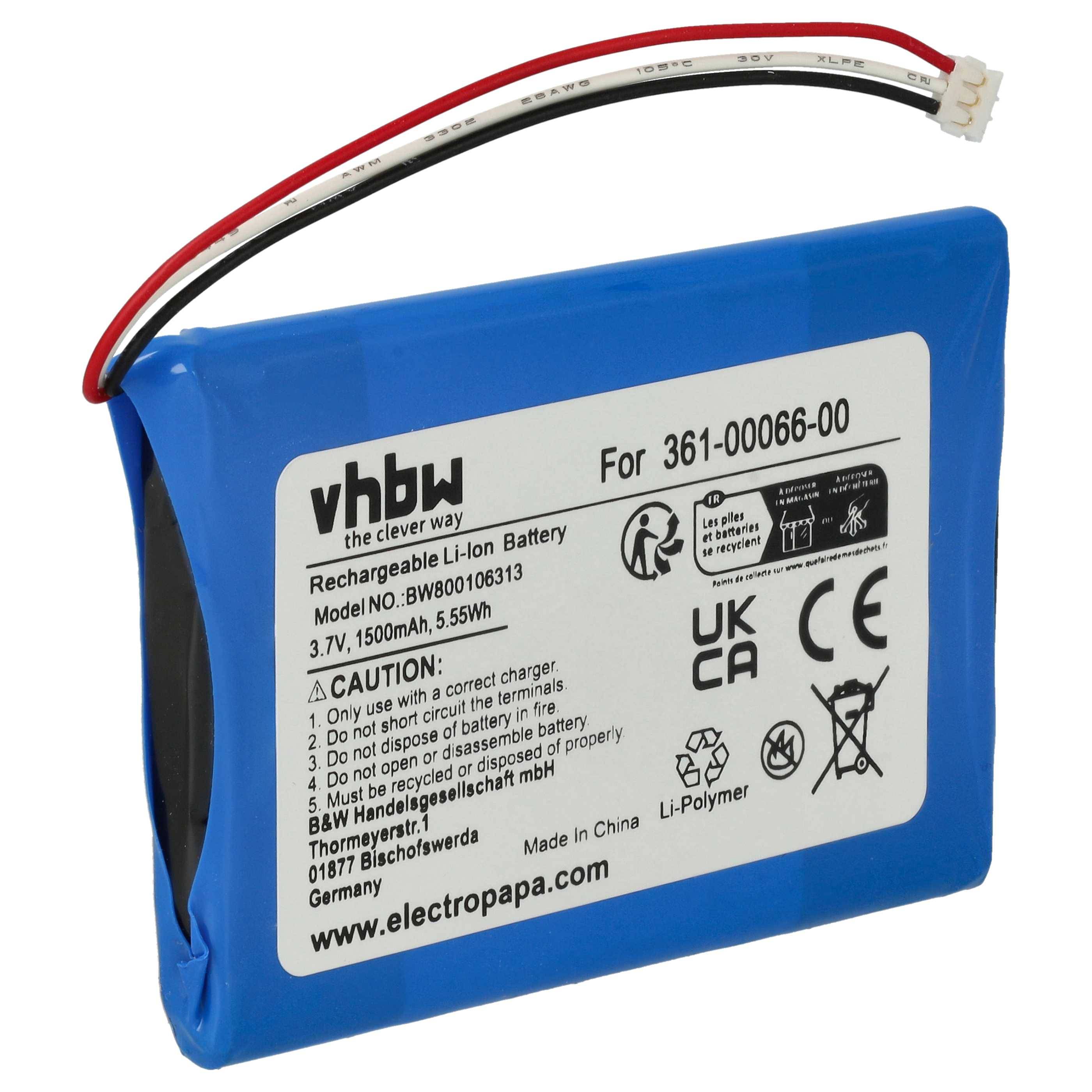 vhbw Akku kompatibel mit Garmin Dezl 770, 760LMT-D, 760LMT GPS Navigation Navi (1500 mAh, 3,7 V, Li-Ion)