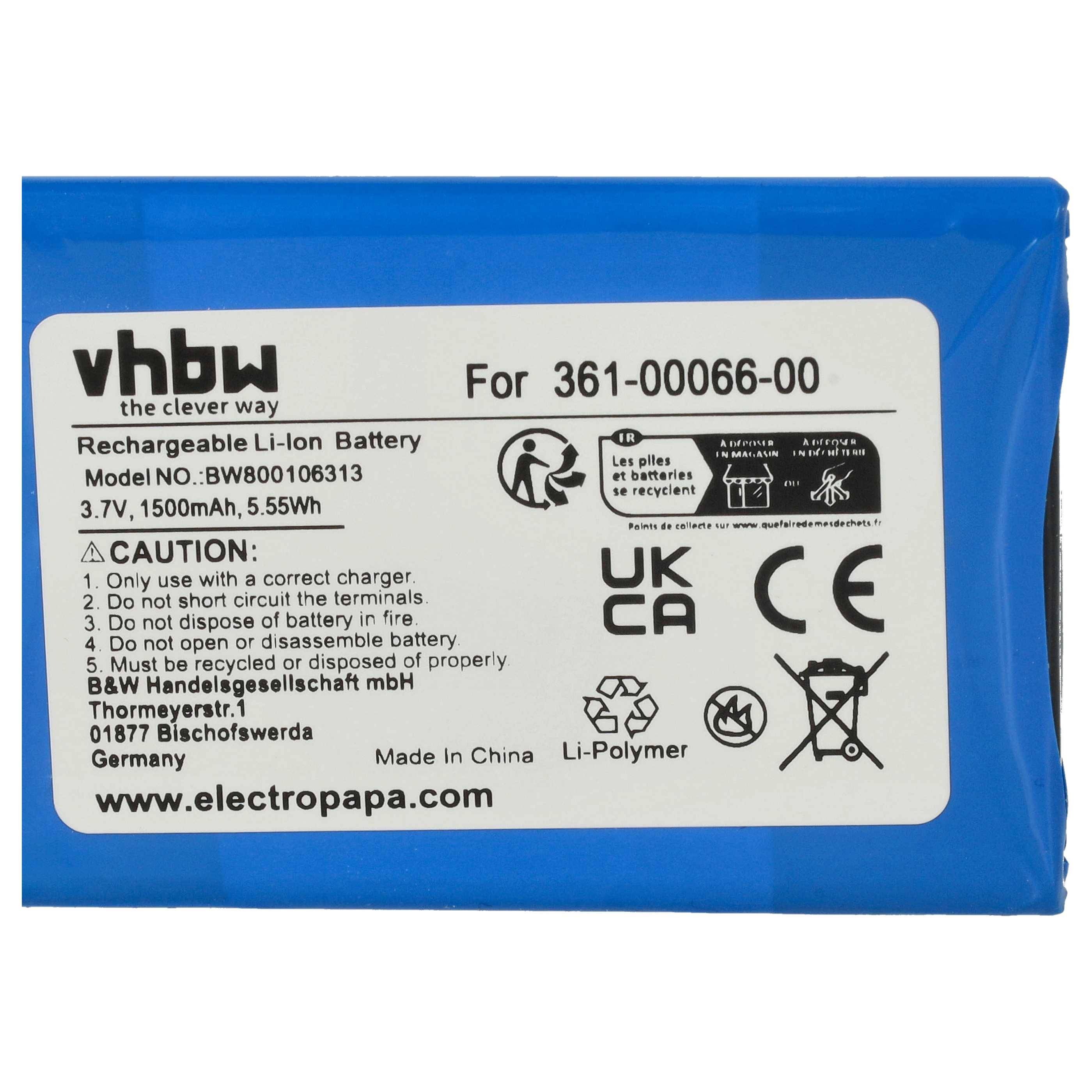 vhbw Akku kompatibel mit Garmin NüviCam LMT-D GPS Navigation Navi (1500 mAh, 3,7 V, Li-Ion)