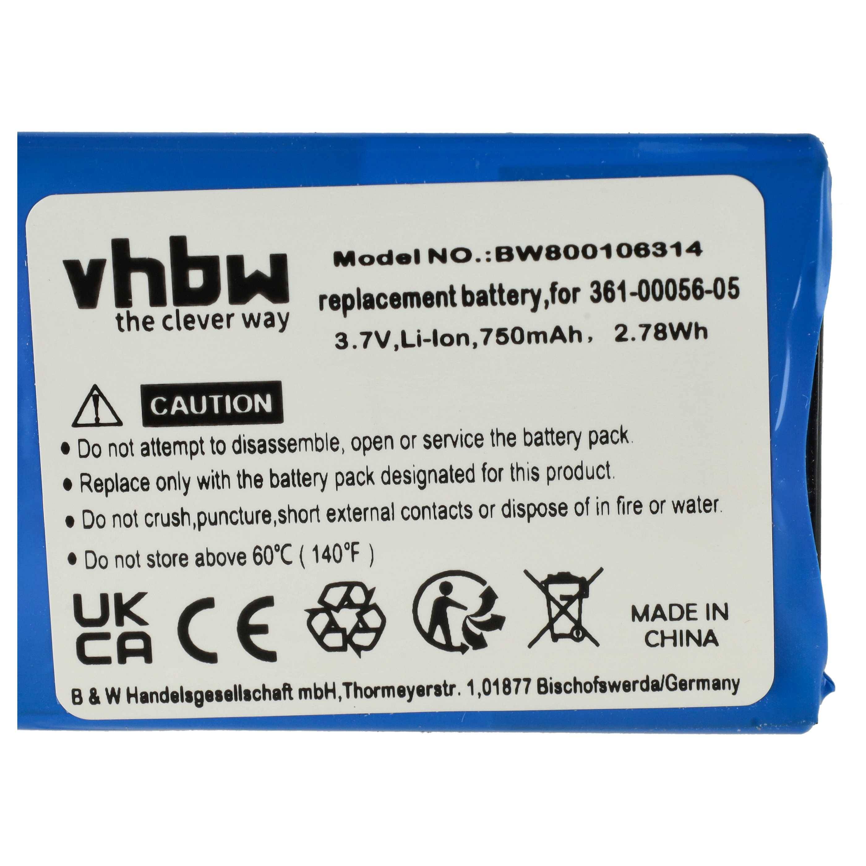 vhbw Akku kompatibel mit Garmin Nuvi / Nüvi 52LM, 52, 40, 40LM, 2689LMT 6-inch, 2689LMT GPS Navigation Navi (750 mAh, 3,7 V, Li-Ion)