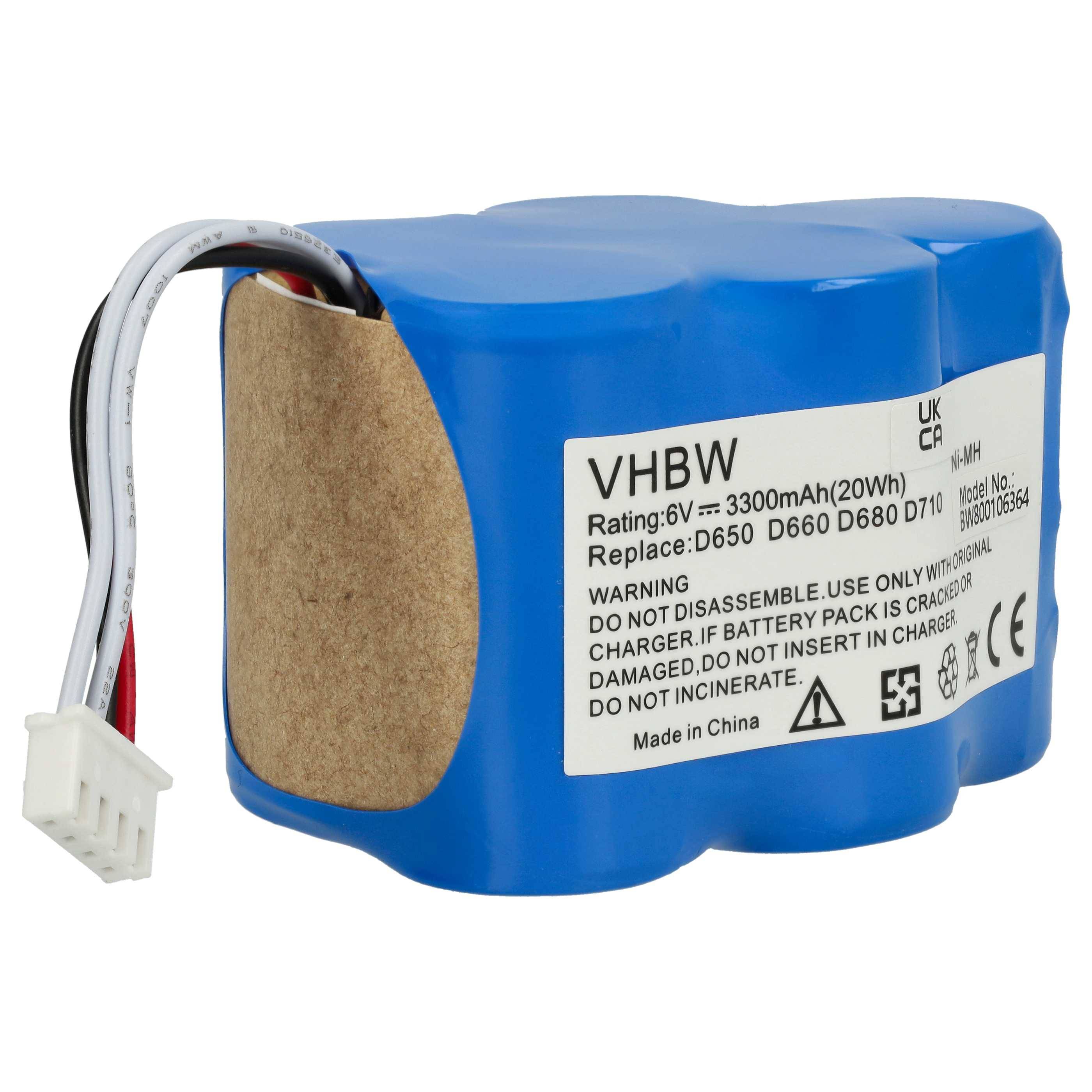 vhbw 1x Akku kompatibel mit Ecovacs Deebot D715, D780, D630 Saugroboter (3300 mAh, 6 V, NiMH)