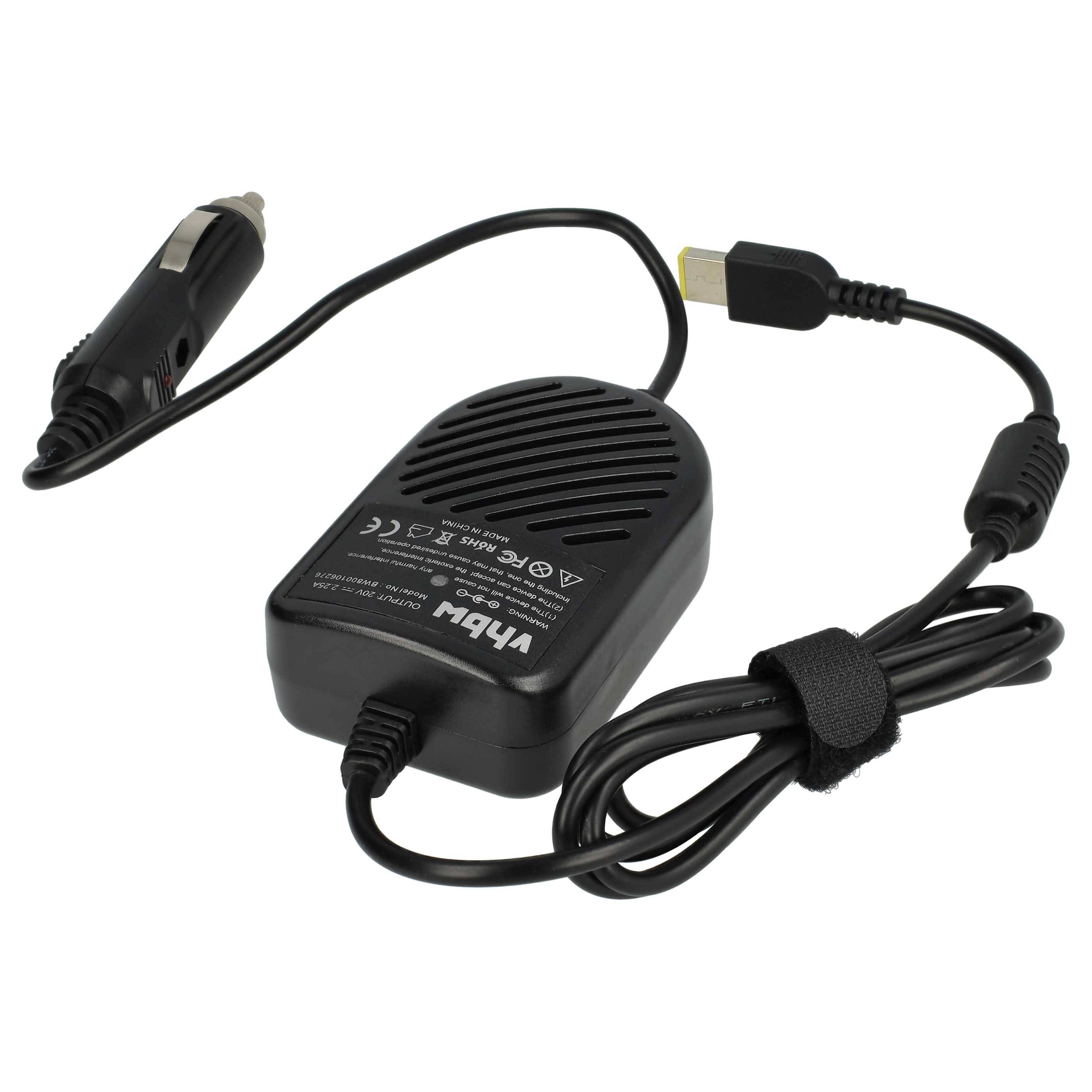 vhbw KFZ-Ladekabel kompatibel mit Lenovo IdeaPad Flex 15D, Flex 2 Pro, Flex 2 15, Flex 2 14 Notebook - 12V Ladegerät Schwarz 2,25 A