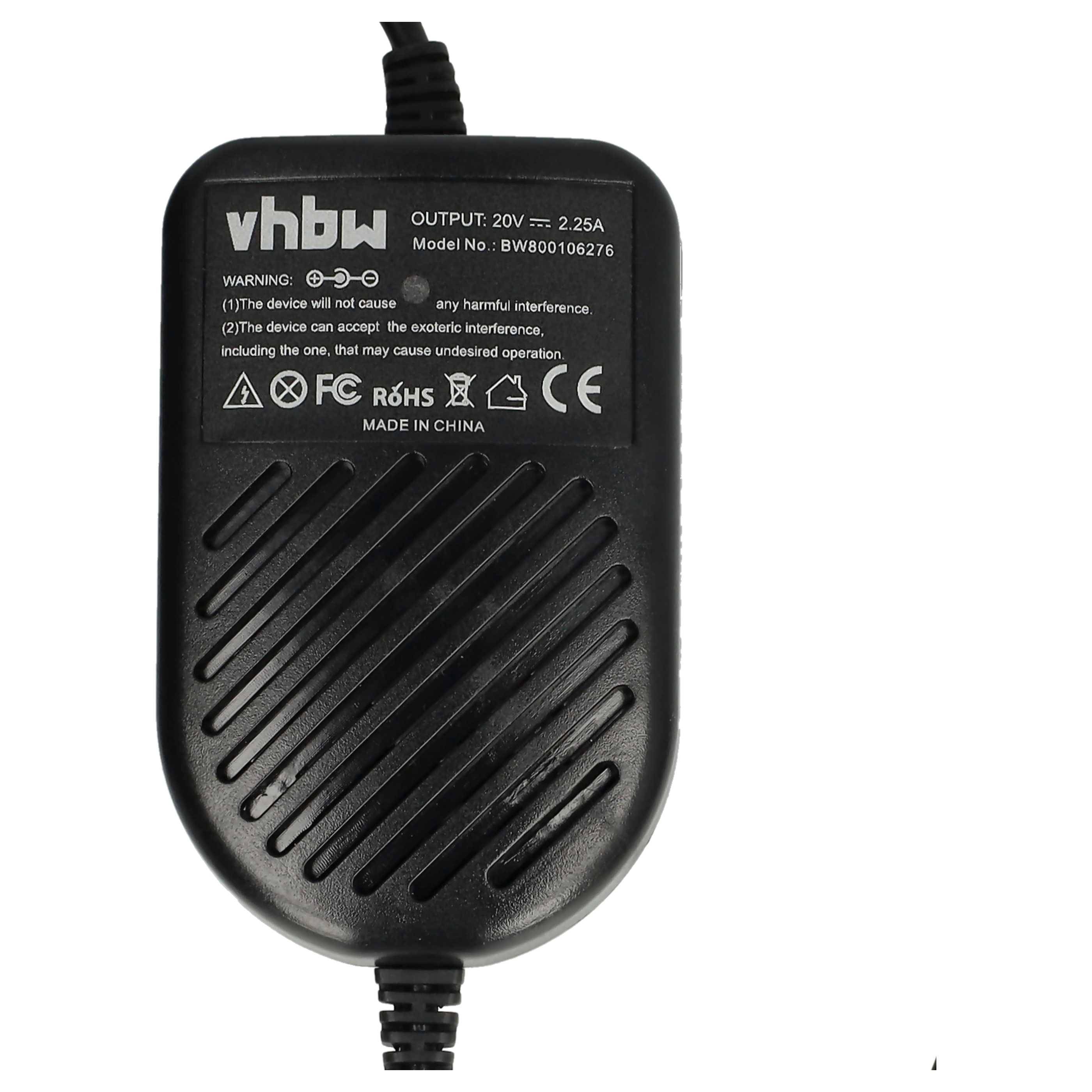 vhbw KFZ-Ladekabel kompatibel mit Lenovo IdeaPad U430, U530p, U530 touch, U430p, U430 touch Notebook - 12V Ladegerät Schwarz 2,25 A