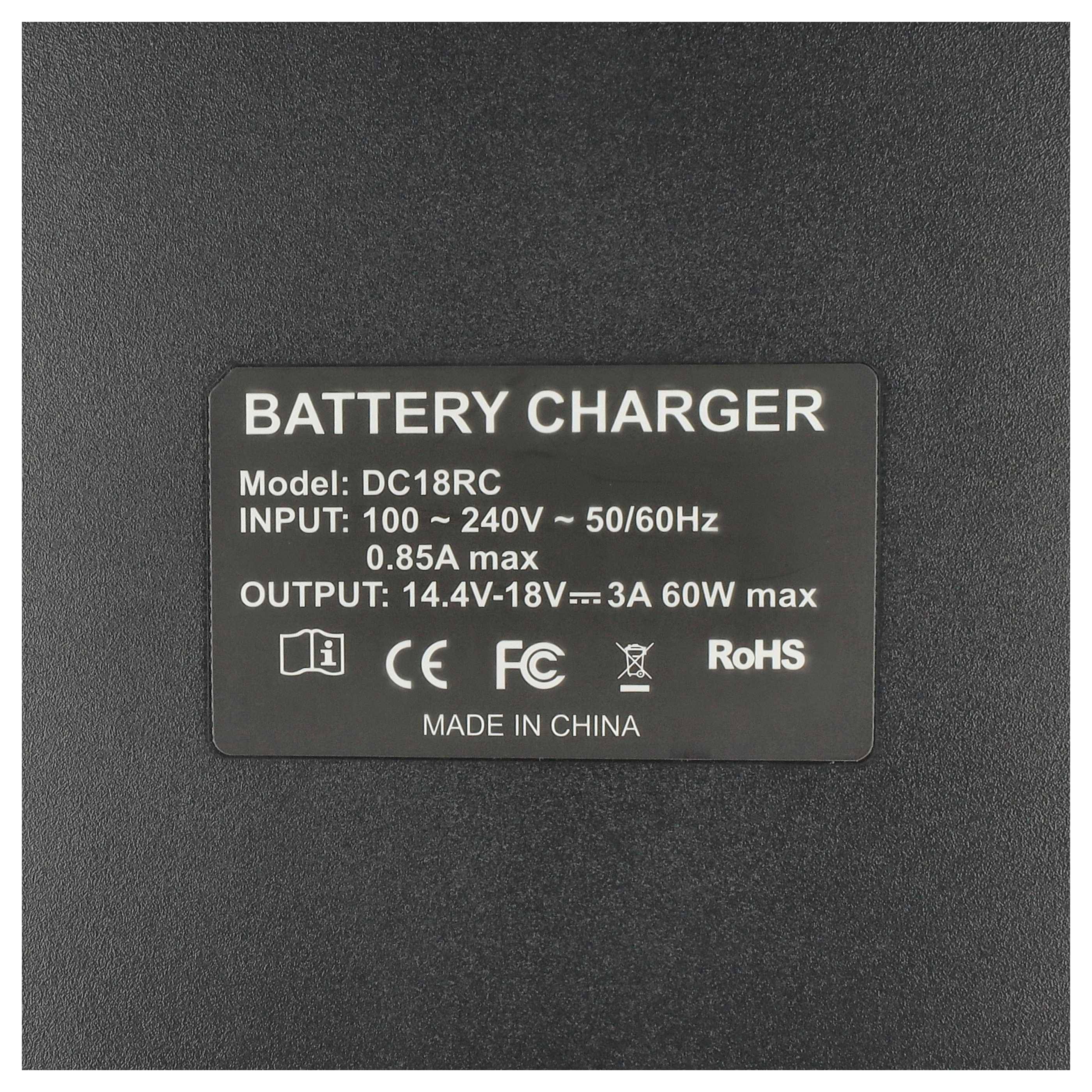 vhbw Ladegerät kompatibel mit Makita BHP453SHE, BHP454, BHP454F, BHP454RFE, BHP454Z, BHP453RHEX5, BHP453RHEX Werkzeug Li-Ion-Akkus