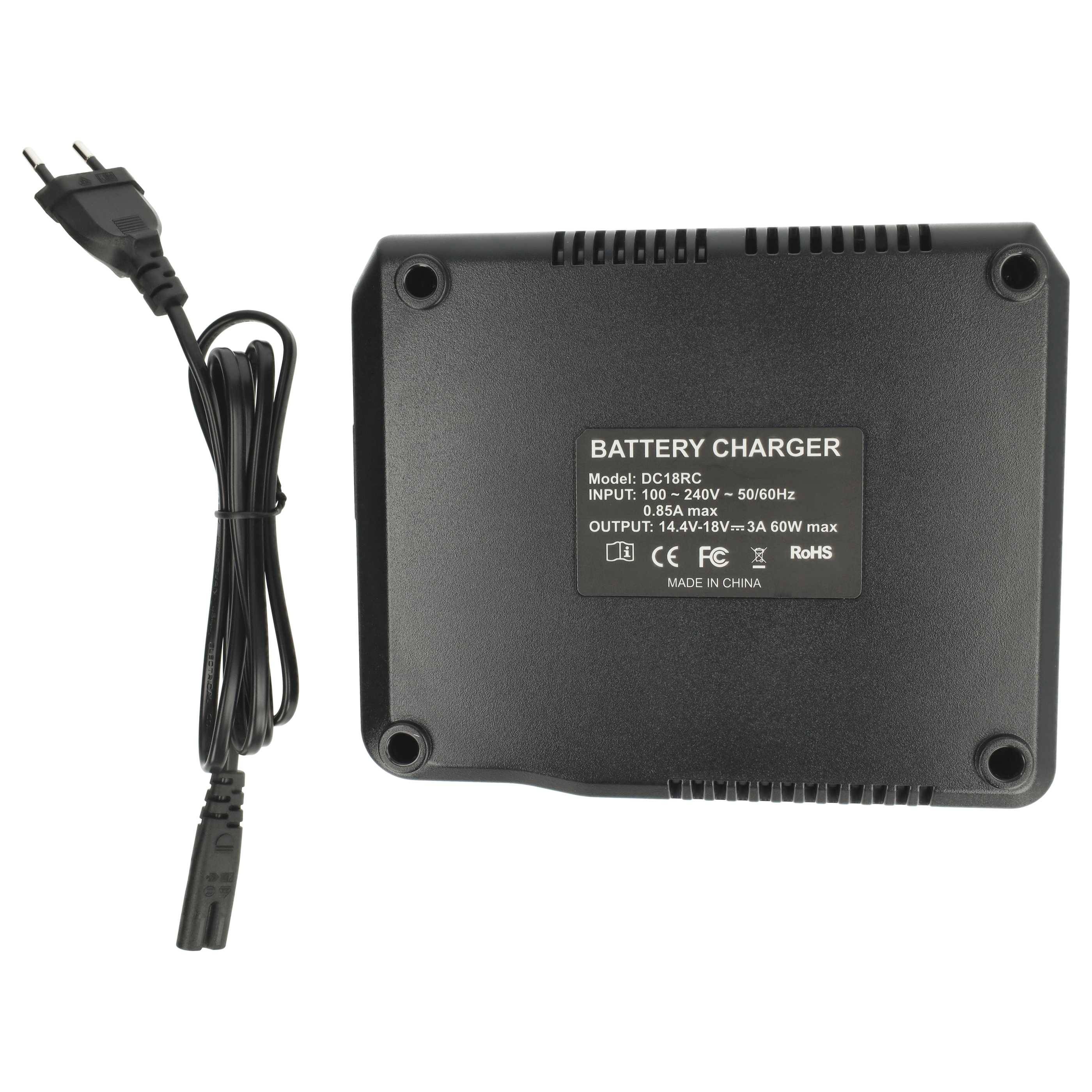 vhbw Ladegerät kompatibel mit Makita BUB182F, BUB182Z, BUC122RFE, BVC350Z, BVF154RF, BVC340Z, BUC122Z, BVC340 Werkzeug Li-Ion-Akkus