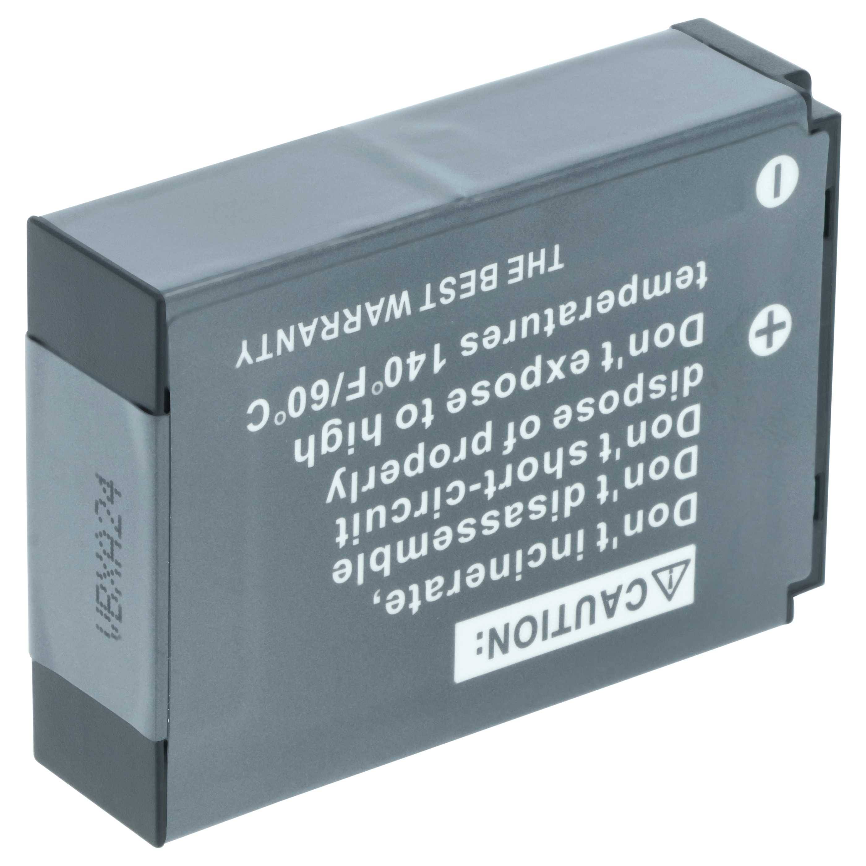 Batterie mit Warnhinweis: „Vorsicht! Nicht zerlegen, kurzschließen oder unsachgemäß entsorgen. Temperatur 140°F/60°C.