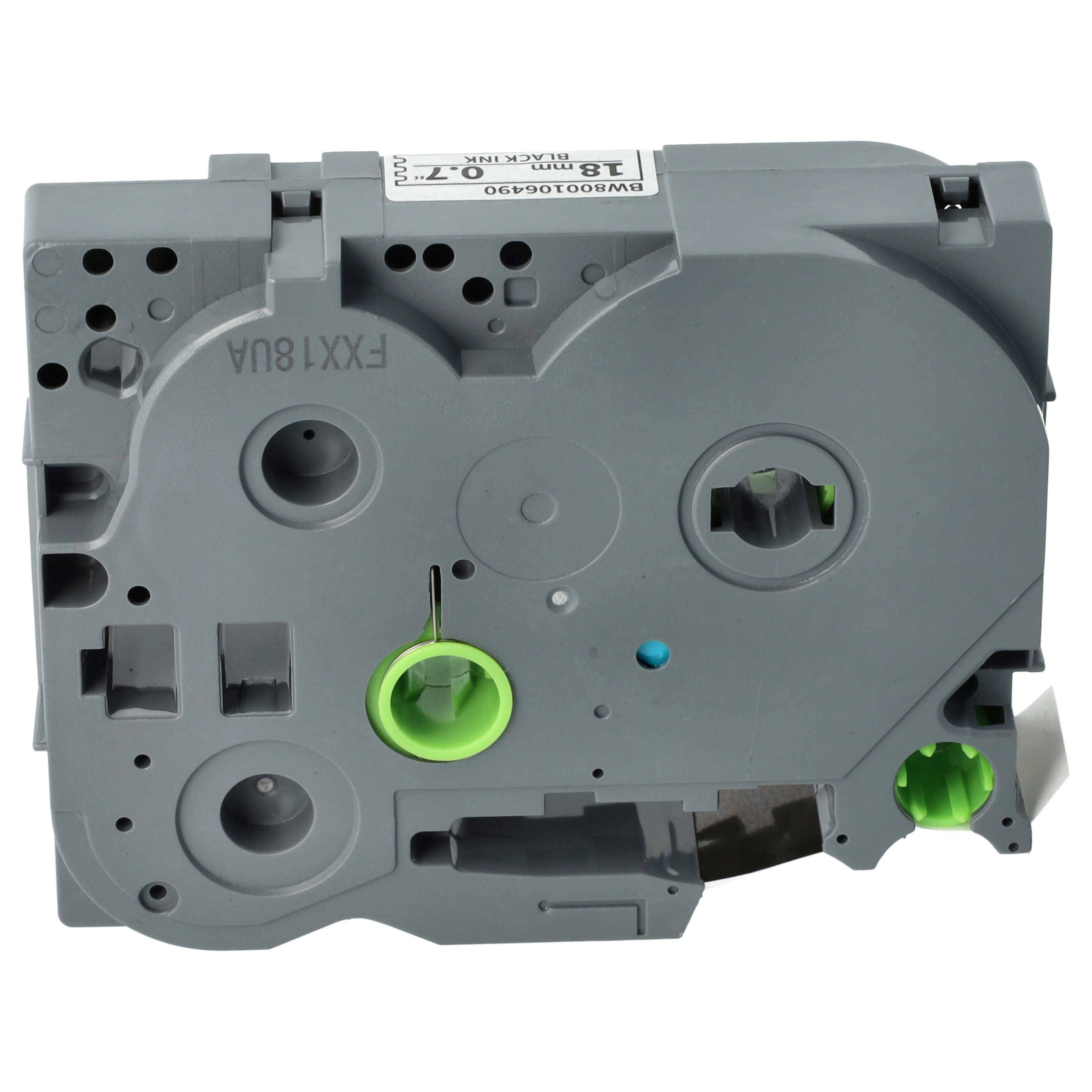 vhbw 50x Schriftband-Kassette kompatibel mit Brother PT 300 SP, 310 CC, 340 C, 350, 340, 310, 300-Serie Etiketten-Drucker 8m x 18mm Schwarz auf Weiß