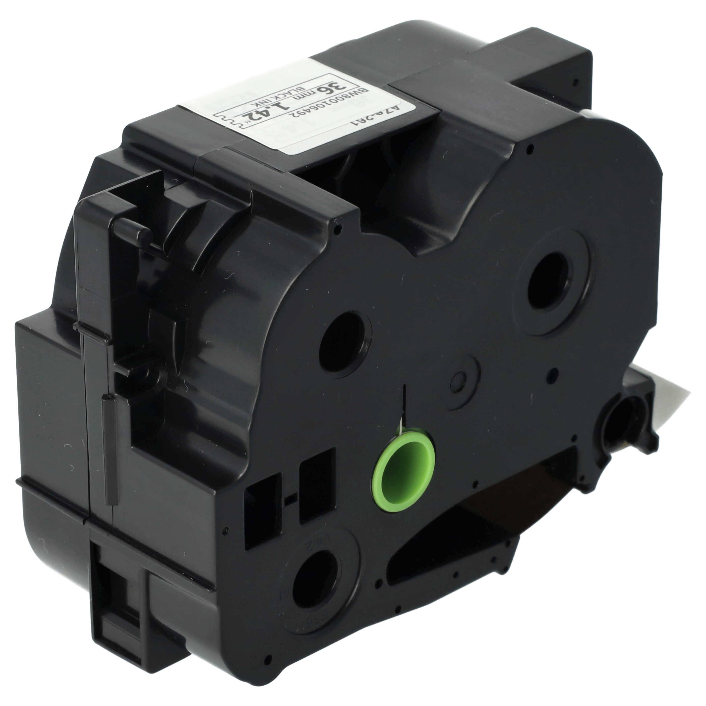 vhbw 50x Schriftband-Kassette Ersatz für Brother TZ-261, TZE-261 für Etiketten-Drucker 8m x 36mm Schwarz auf Weiß