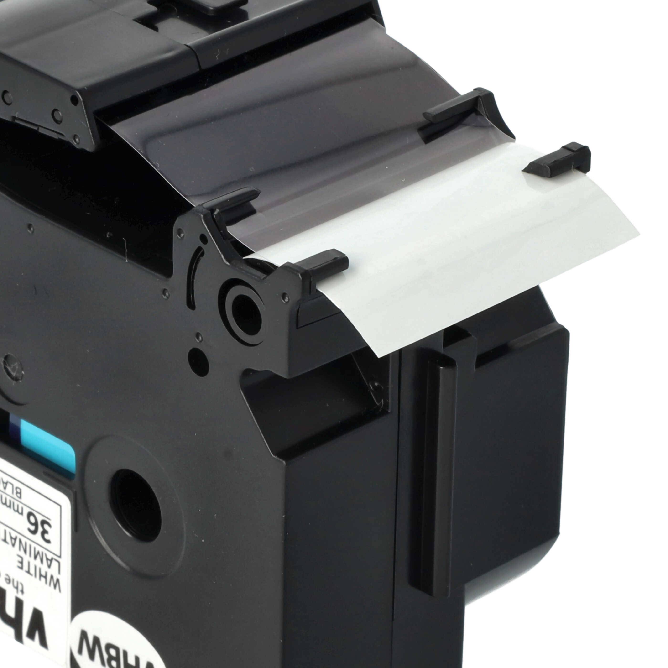 vhbw 10x Schriftband-Kassette Ersatz für Brother TZ-261, TZE-261 für Etiketten-Drucker 8m x 36mm Schwarz auf Weiß