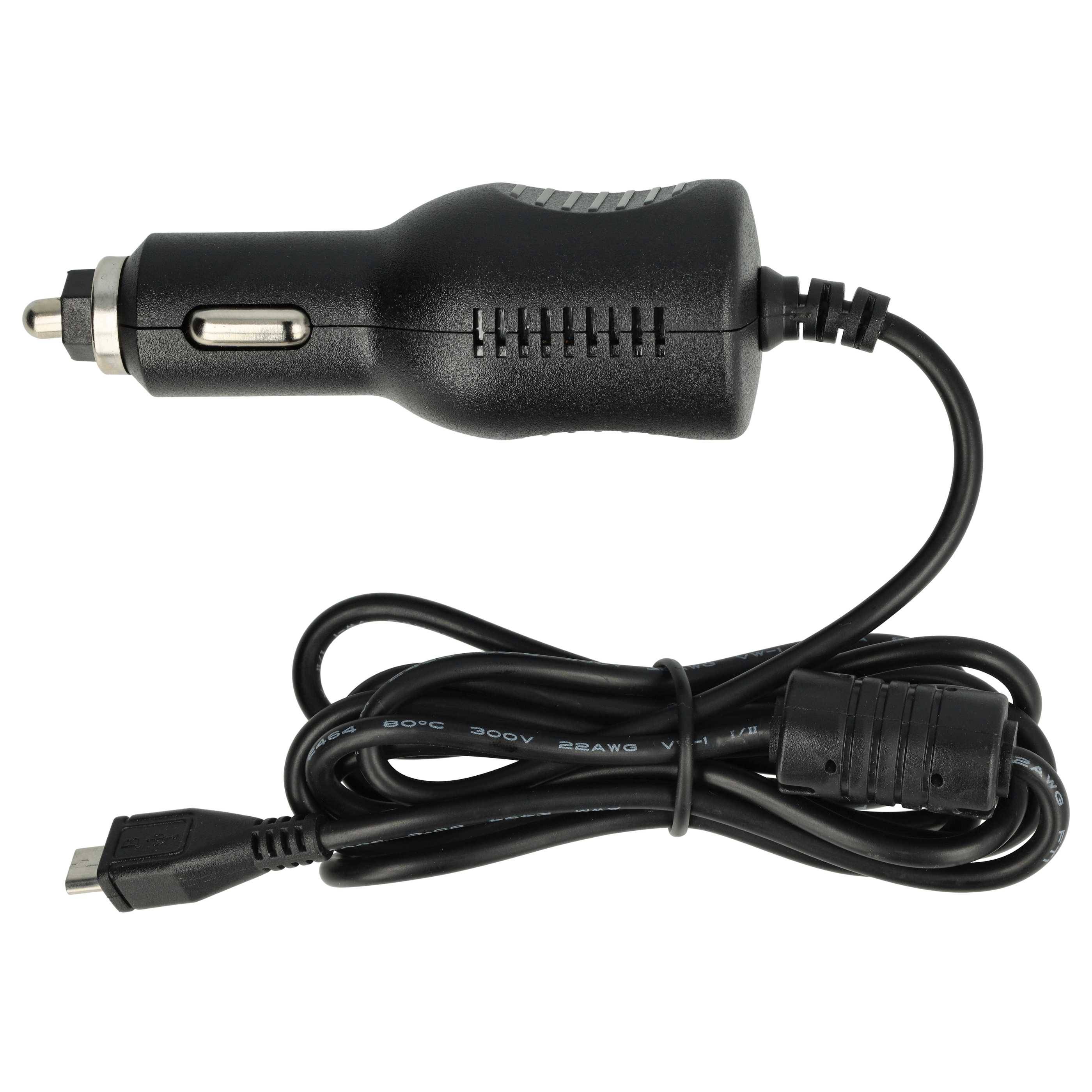 vhbw KFZ-Ladekabel kompatibel mit Becker Professional 50 Lmu, 50 Navigationsgerät - 12V Ladegerät Schwarz