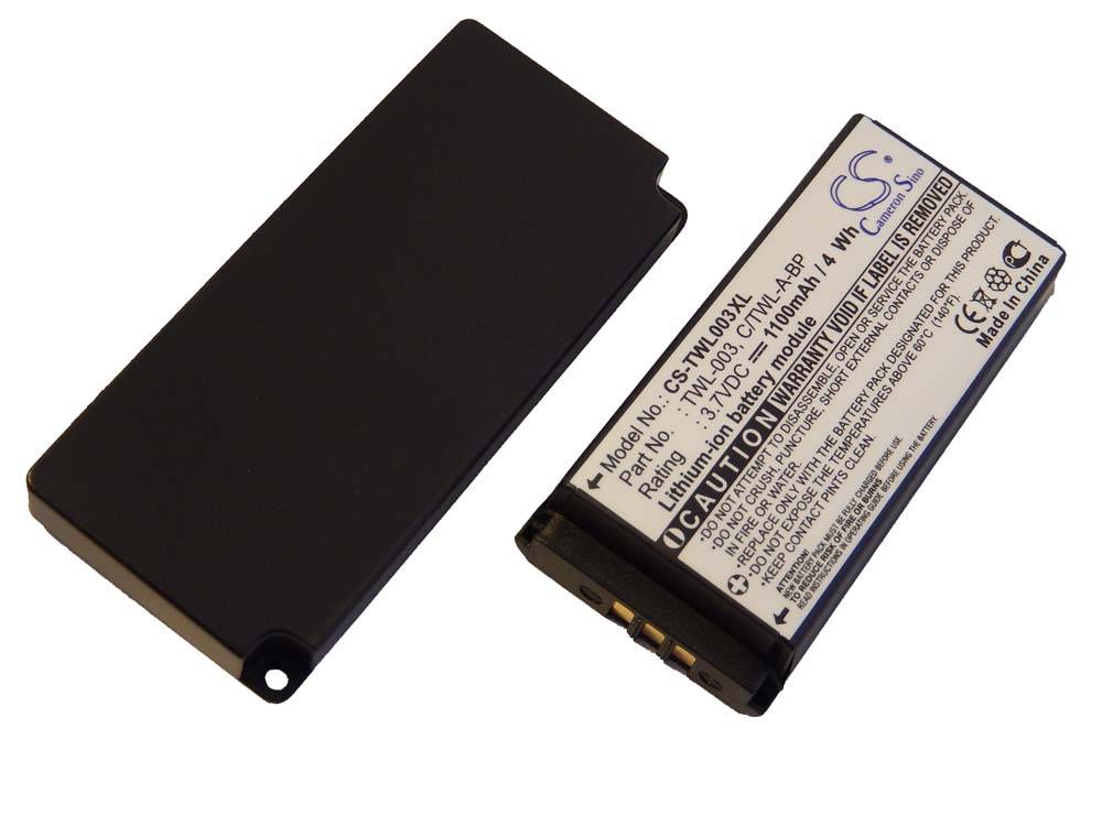 vhbw Akku Ersatz für Nintendo TWL-001, C/TWL-A-BP, TWL-003, BOAMK01 für Spielekonsole (1100 mAh, 3,7 V, Li-Ion)